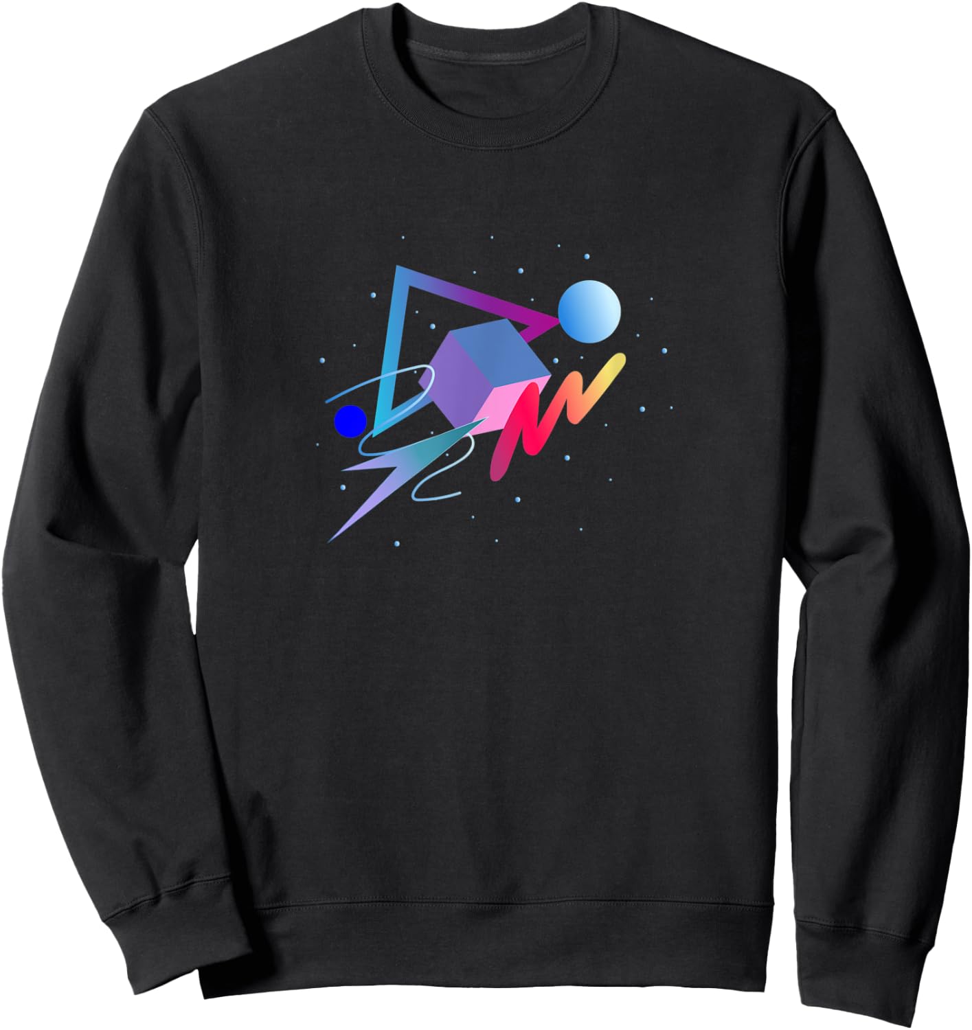 Colorful 80s 90s retro Geometric Pattern Sweatshirt - Sweatshirt | Black