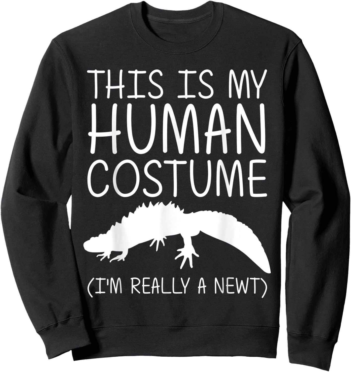 Newt Easy Halloween Human Costume Salamander Pet DIY Gift Sweatshirt - Sweatshirt | Black