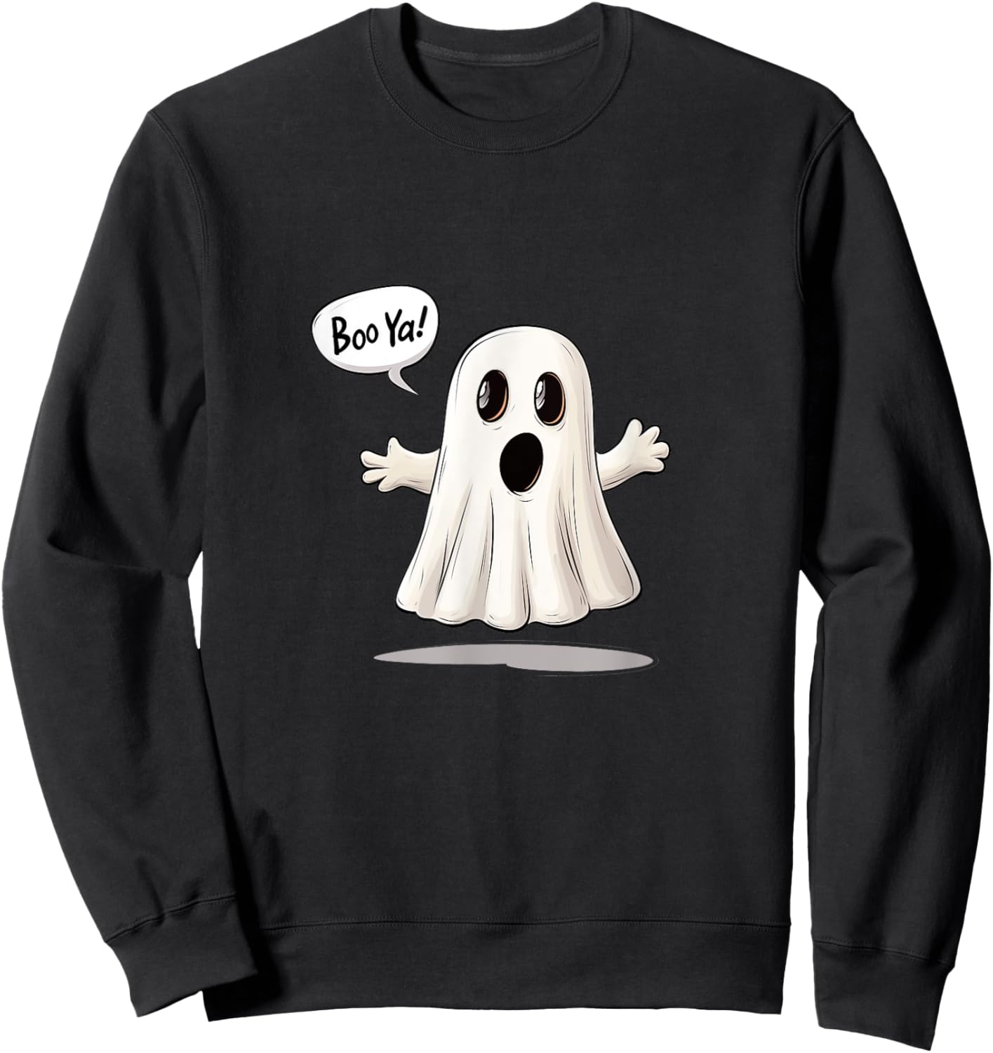 Cute Ghost Funny Halloween Sweatshirt - Sweatshirt | Black