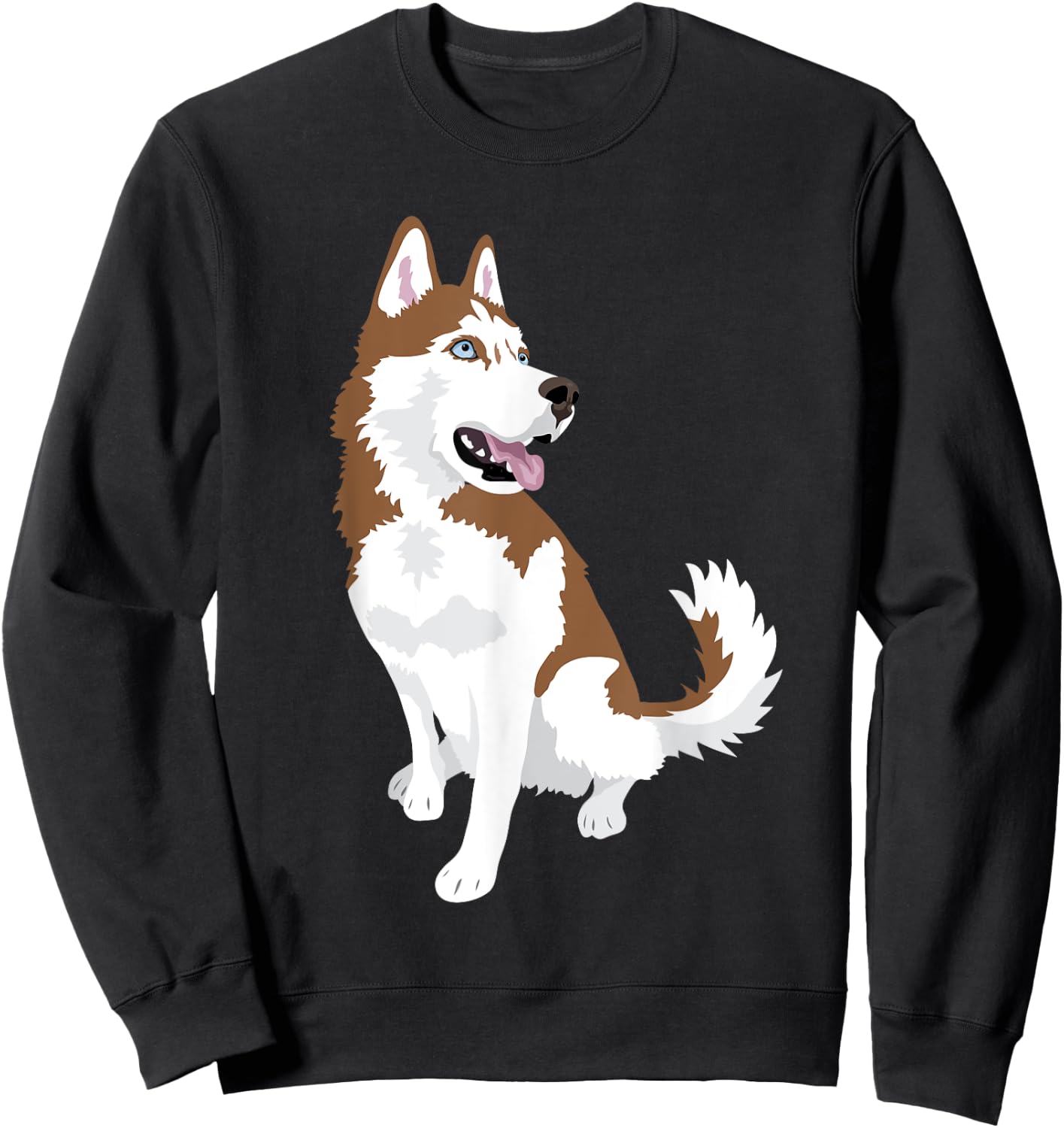 cute red and white Siberian Husky dog Sweatshirt - Sweatshirt | Black