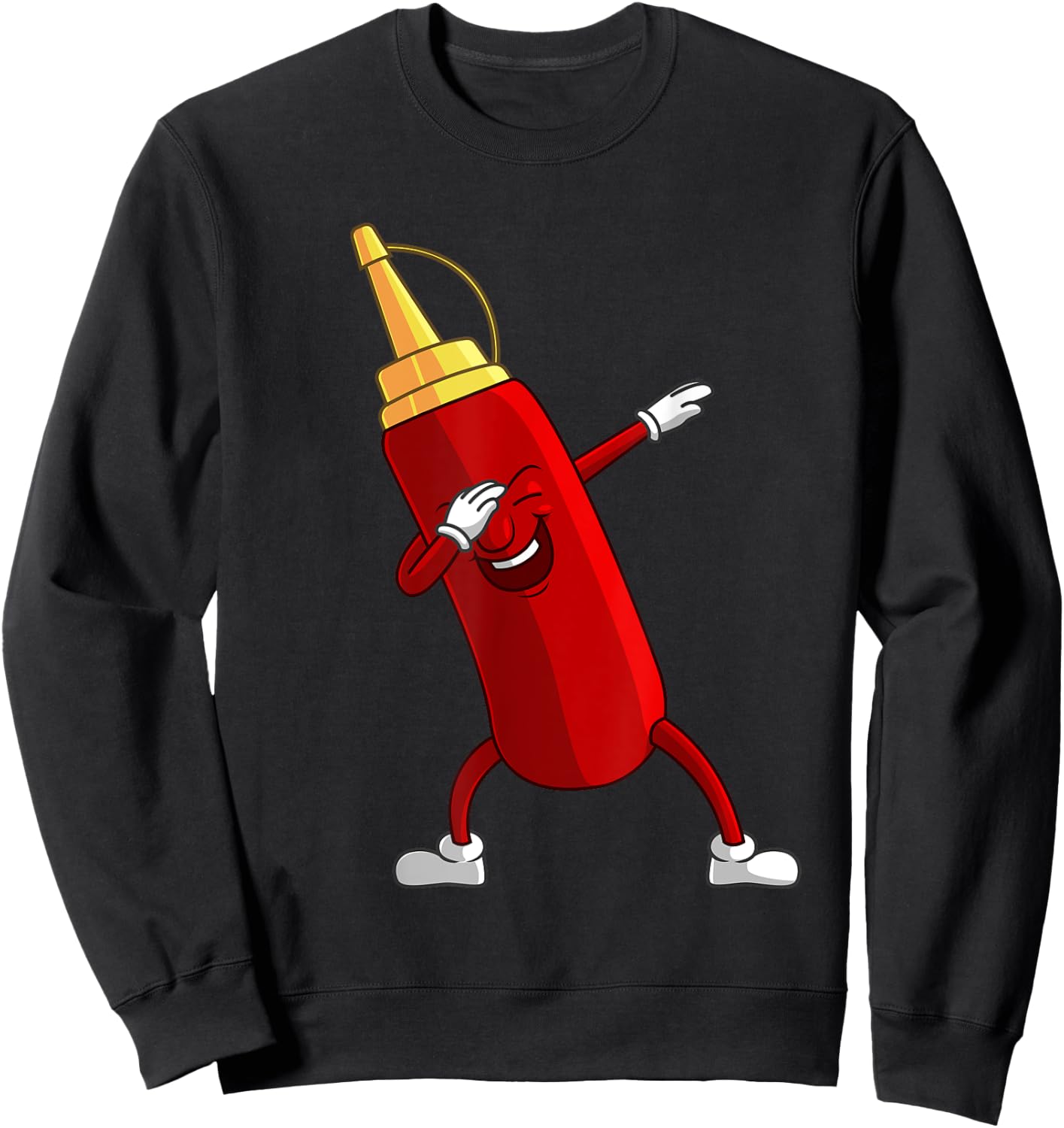 Funny Dabbing Ketchup Lover Gift Kids Boy Cute Condiment Sweatshirt - Sweatshirt | Black
