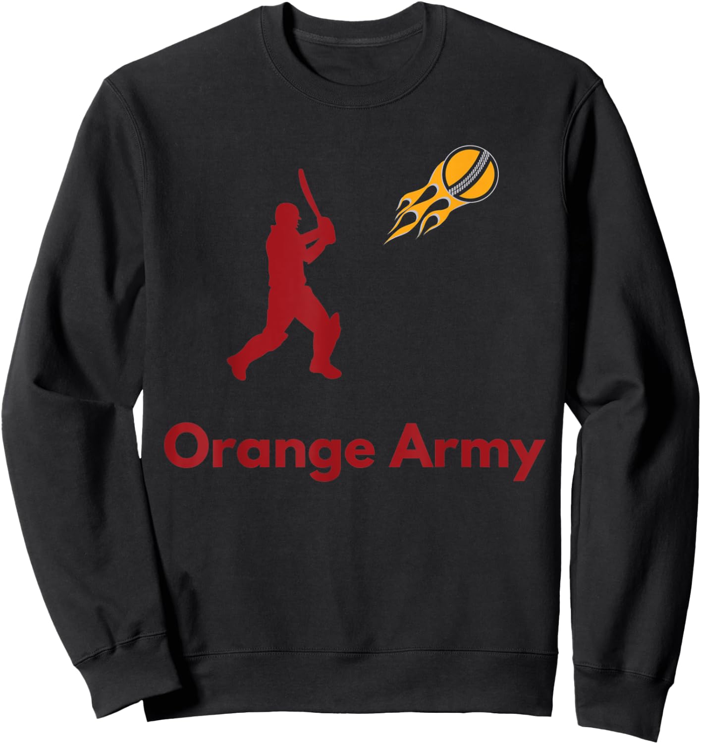 Hyderabad Cricket Fans Orange Army Sweatshirt - Sweatshirt | Black