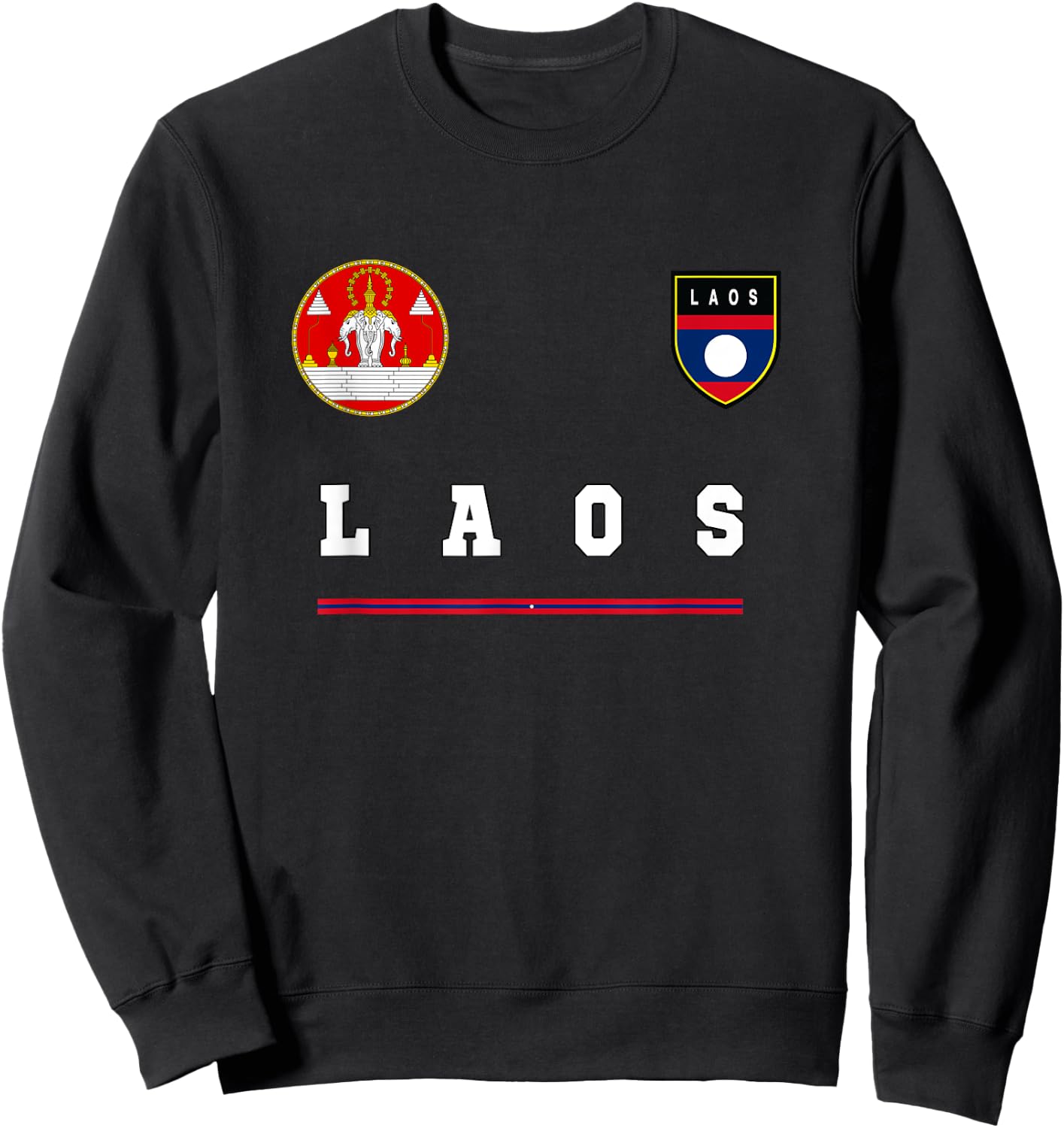 Laos Sports/Soccer Jersey Flag Football Sweatshirt - Sweatshirt | Black