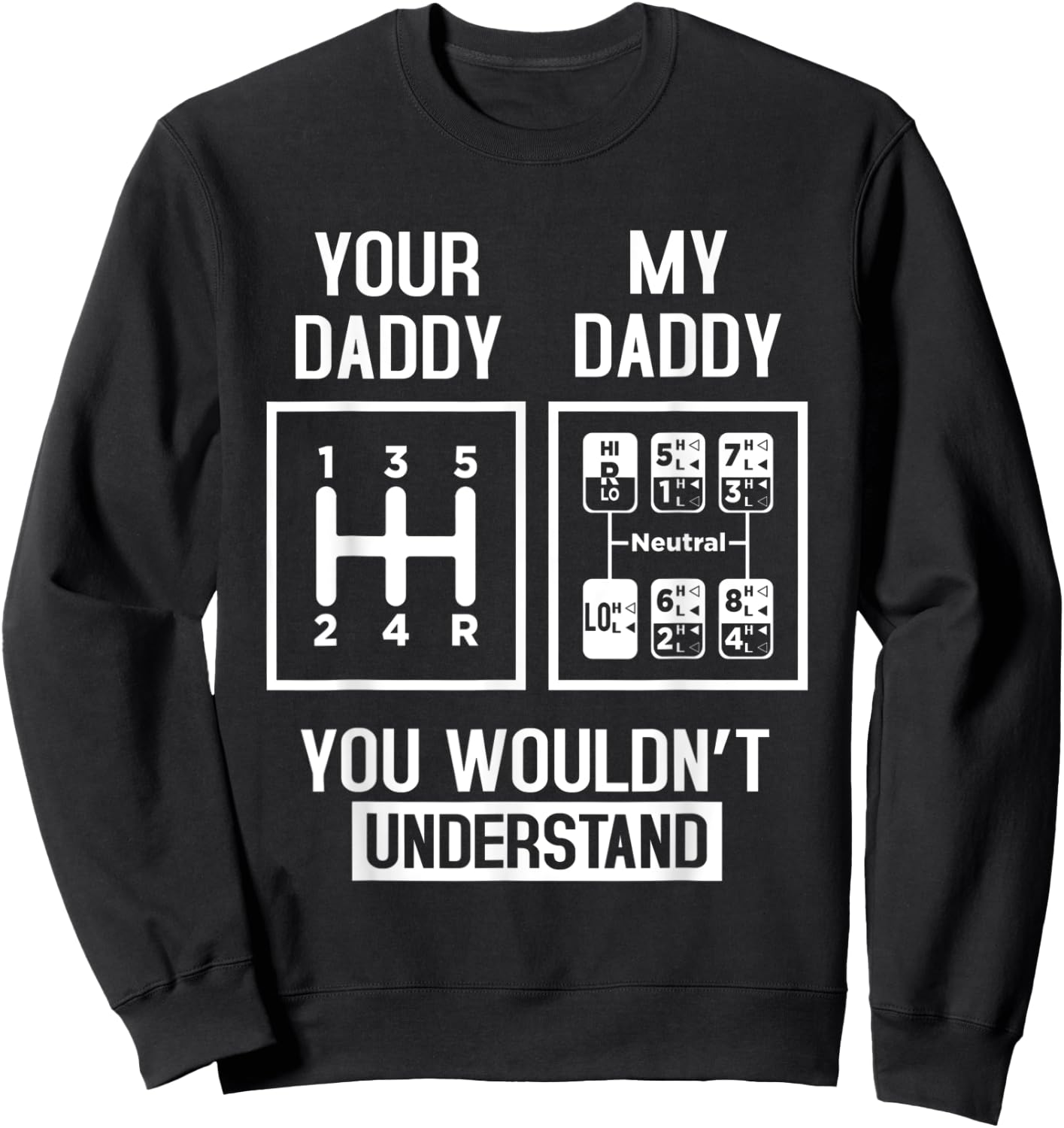 18 Wheeler Semi Truck Tractor Trailer Trucker Cool Dad Sweatshirt - Sweatshirt | Black