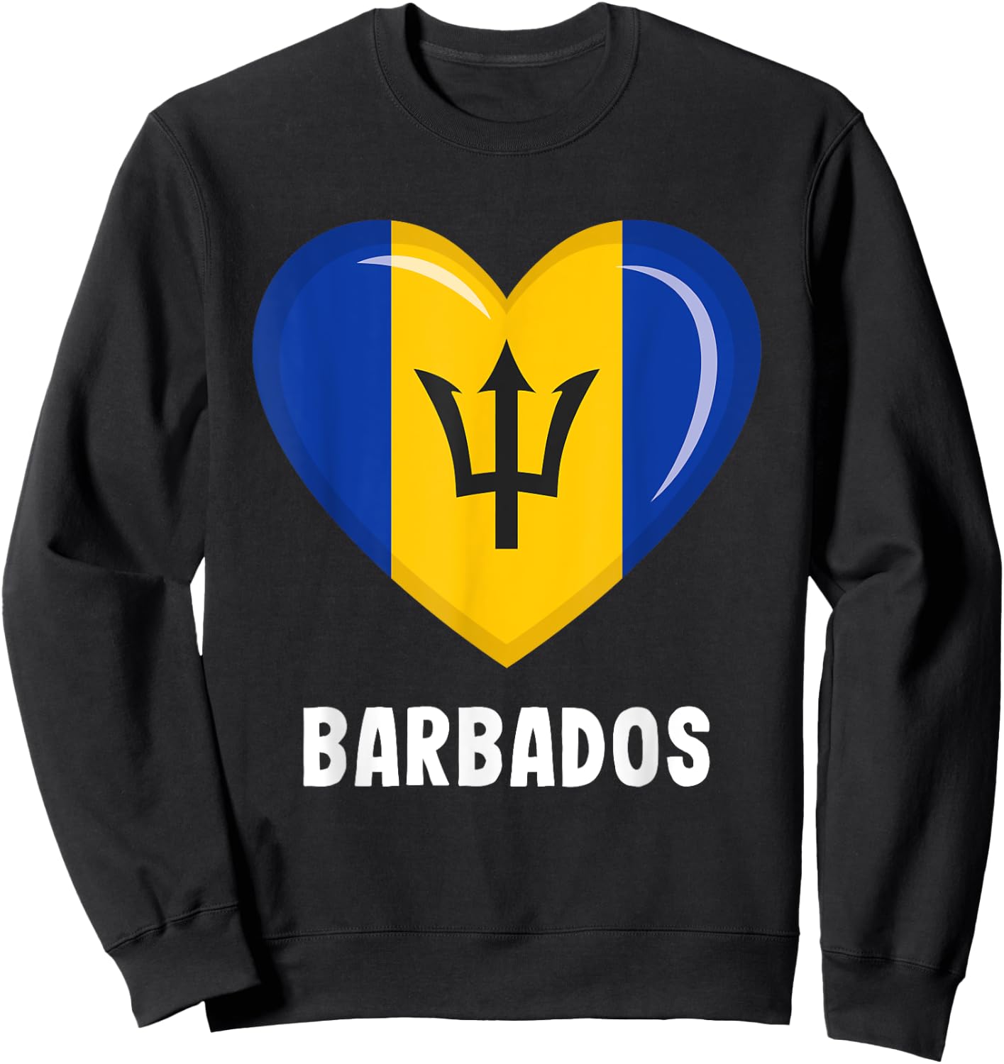 Barbados Flag Jersey | Barbadian Sweatshirt - Sweatshirt | Black