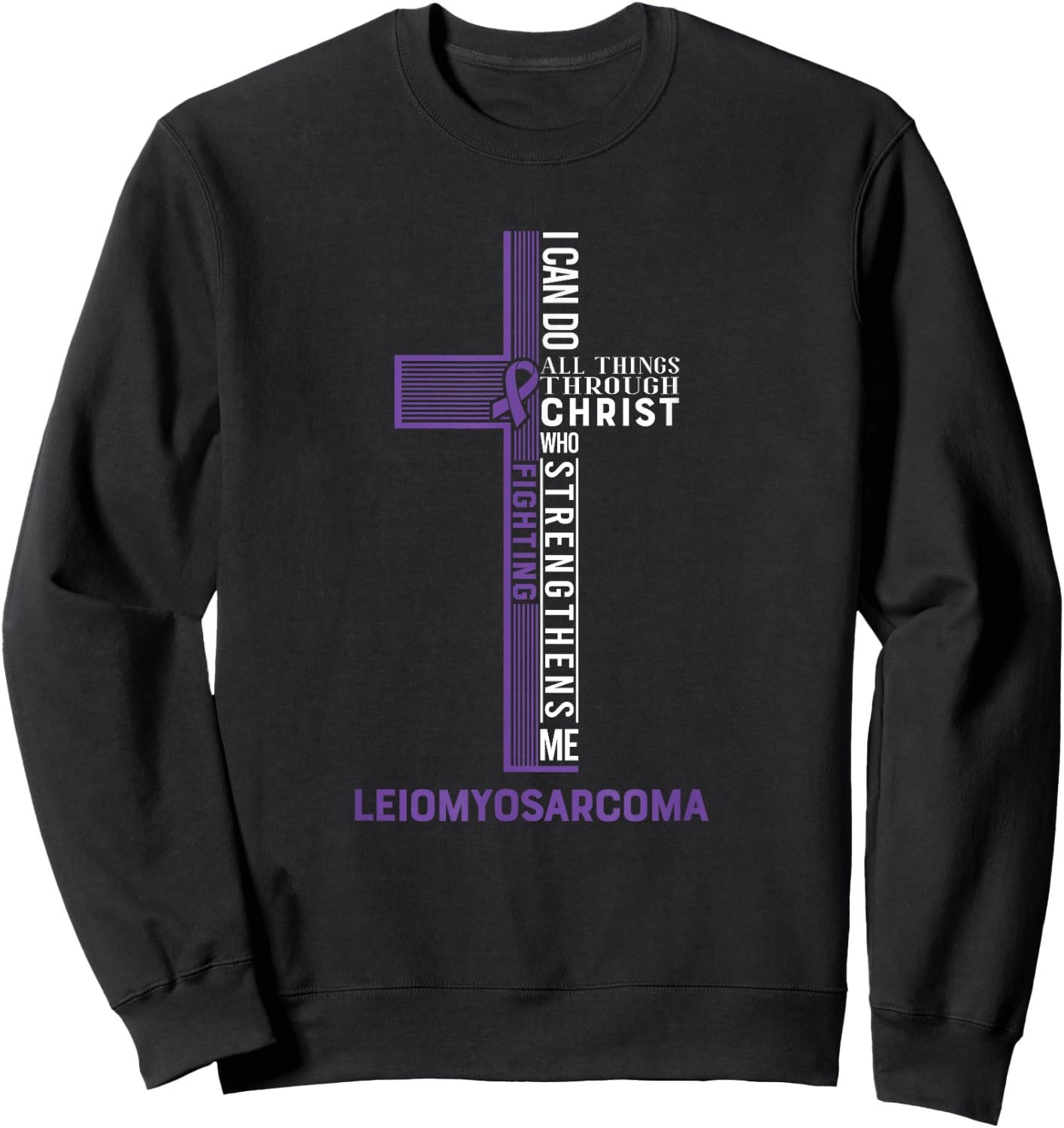 Leiomyosarcoma Fight Cancer Ribbon Sweatshirt - Sweatshirt | Black