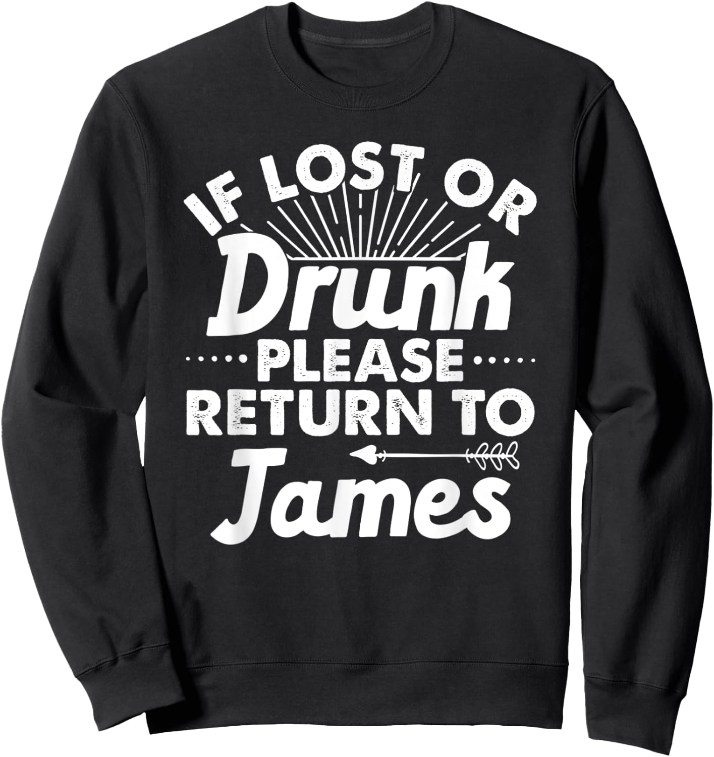 If Lost Or Drunk Please Return To JAMES Gift Name Women Sweatshirt - Sweatshirt | Black