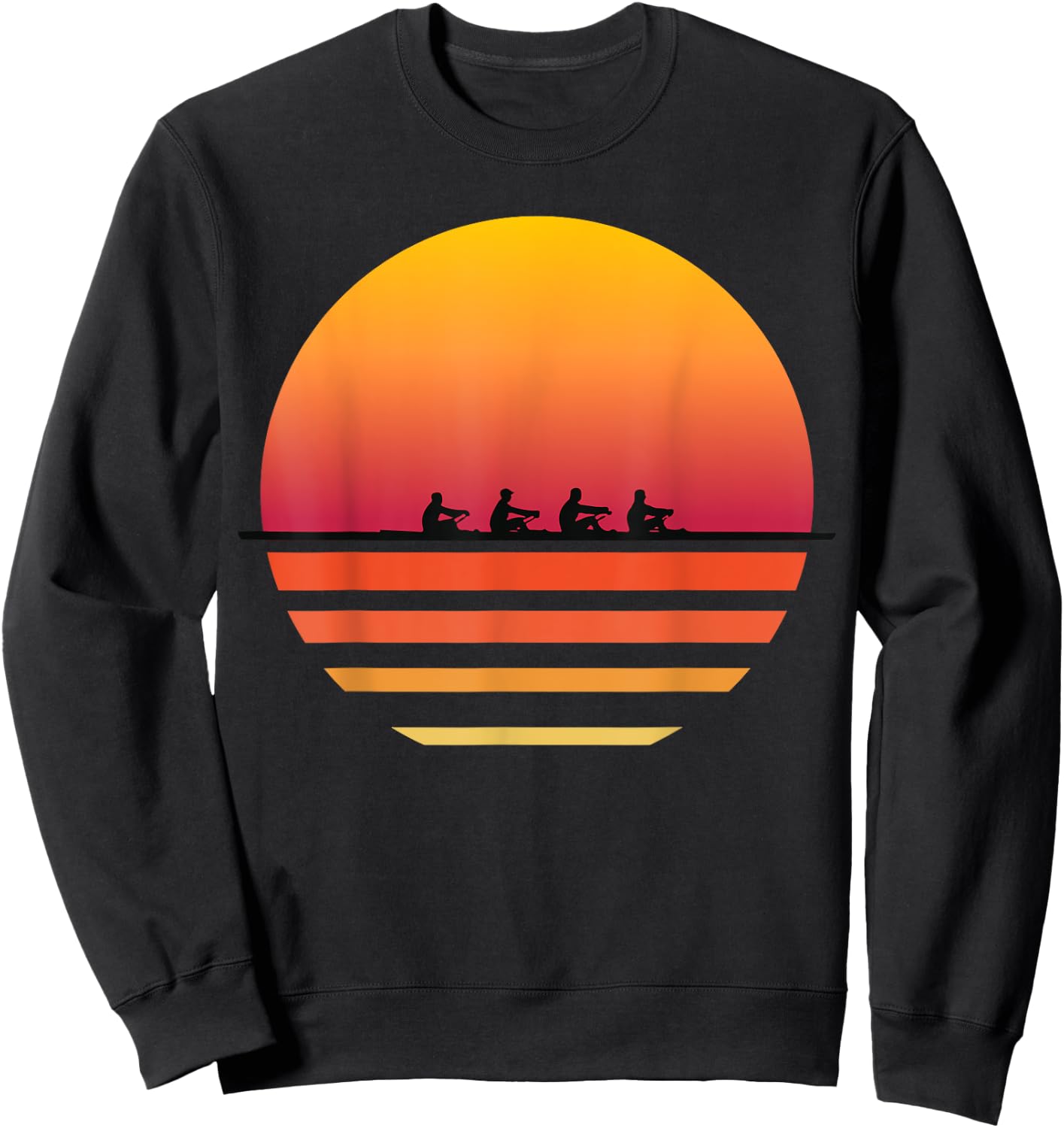 Rowing Team Sunset Lake | Cute Crew Sport Gift Sweatshirt - Sweatshirt | Black