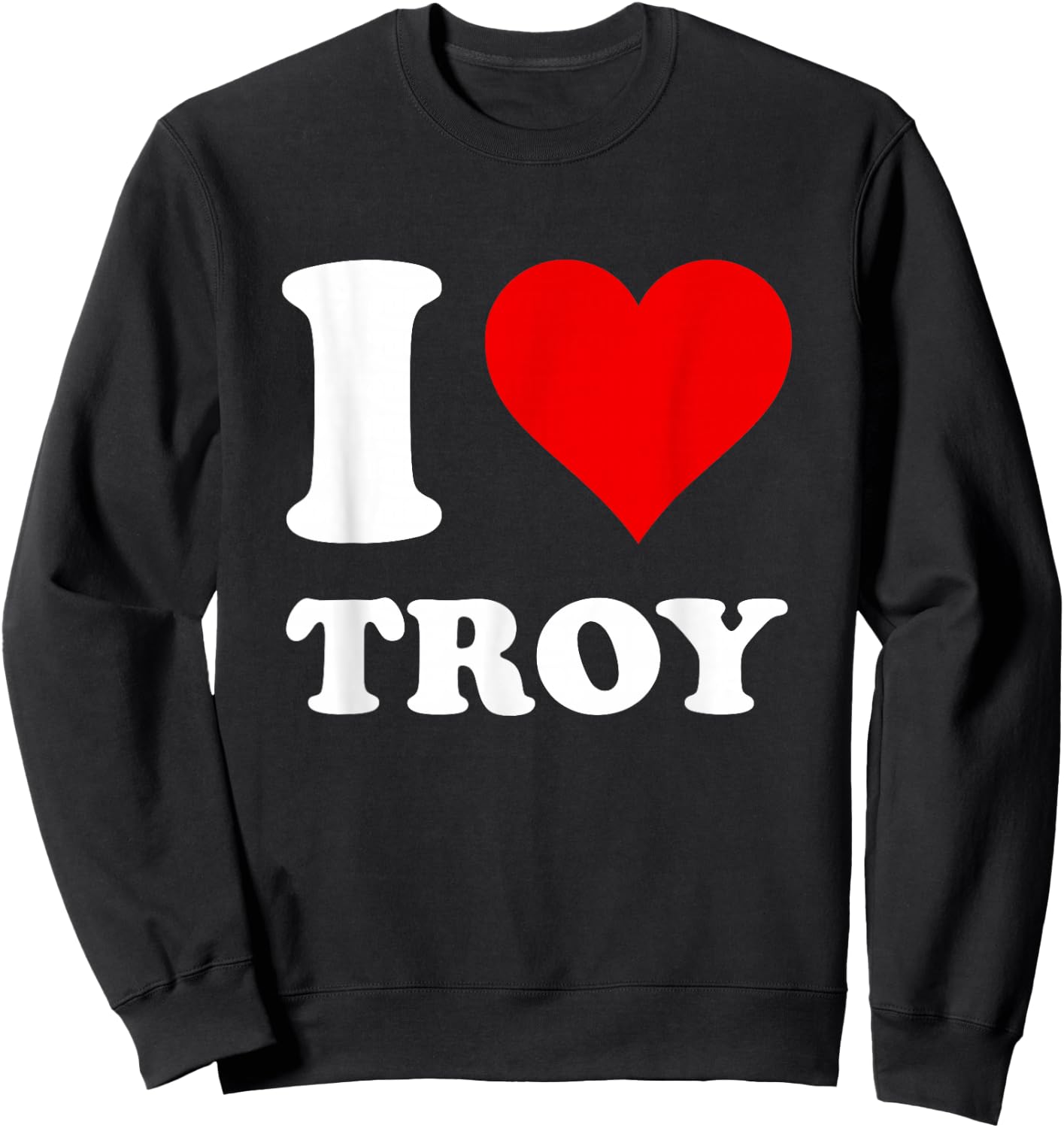 Red Heart I Love Troy Sweatshirt - Sweatshirt | Black