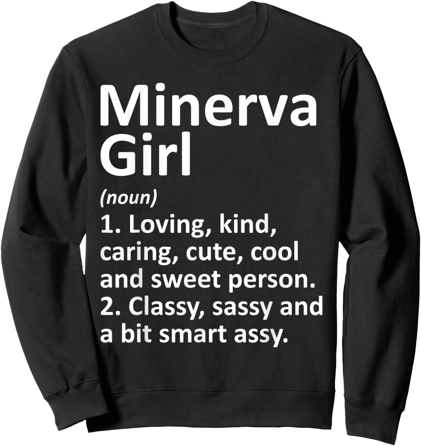 MINERVA GIRL OH OHIO Funny City Home Roots Gift Sweatshirt - Sweatshirt | Black