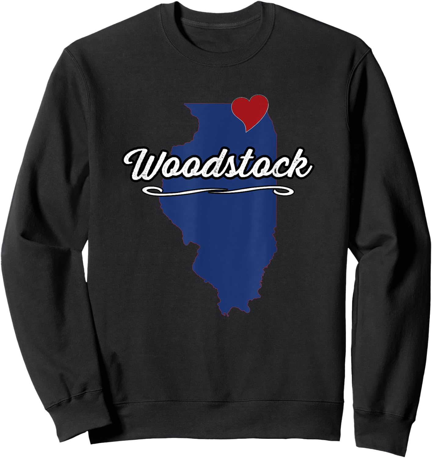 City of Woodstock Illinois | IL Town - Novelty Merch Gift Sweatshirt - Sweatshirt | Black
