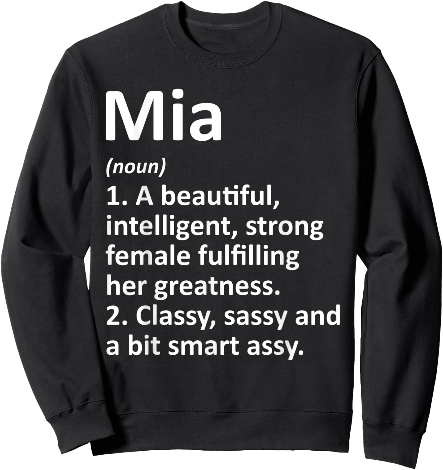 MIA Definition Personalized Name Funny Christmas Gift Sweatshirt - Sweatshirt | Black