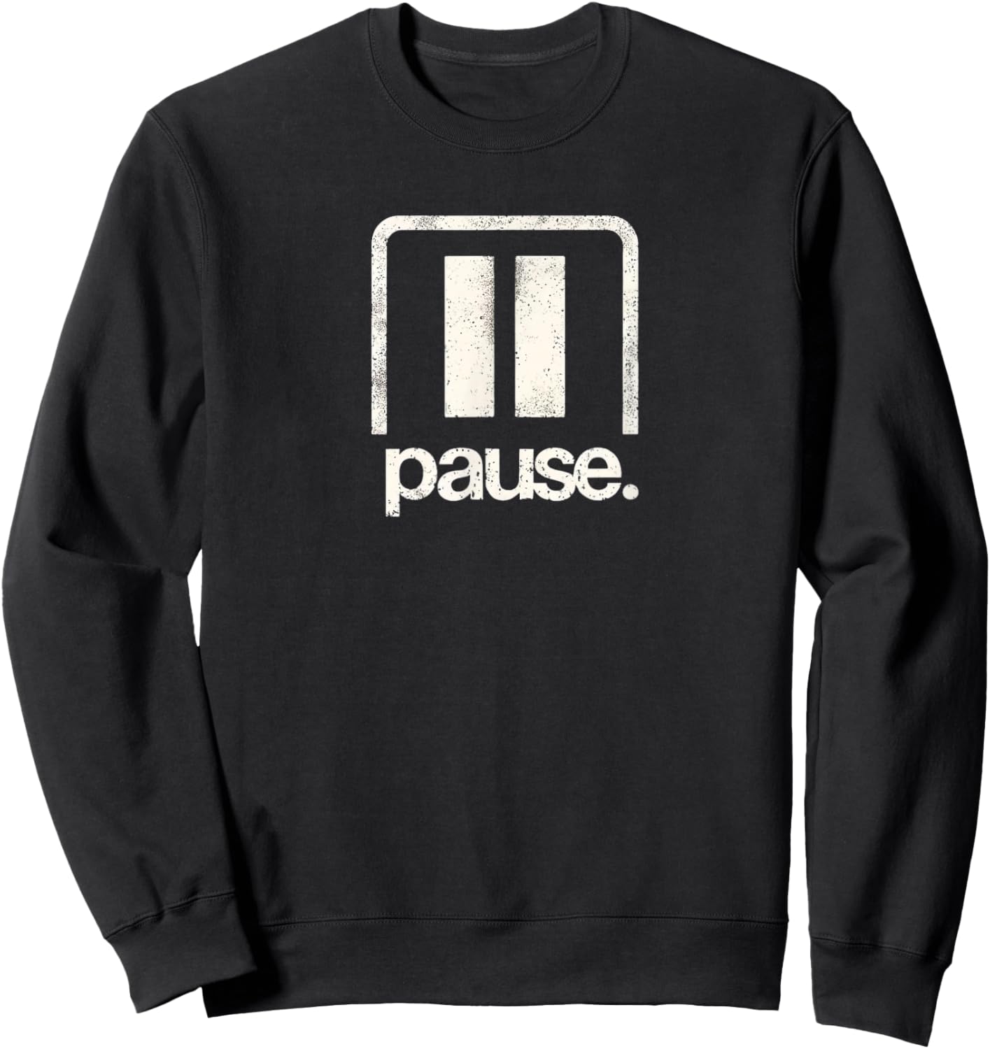 Pause Button Retro and Relaxed Vibes Gamer Costume Sweatshirt - Sweatshirt | Black