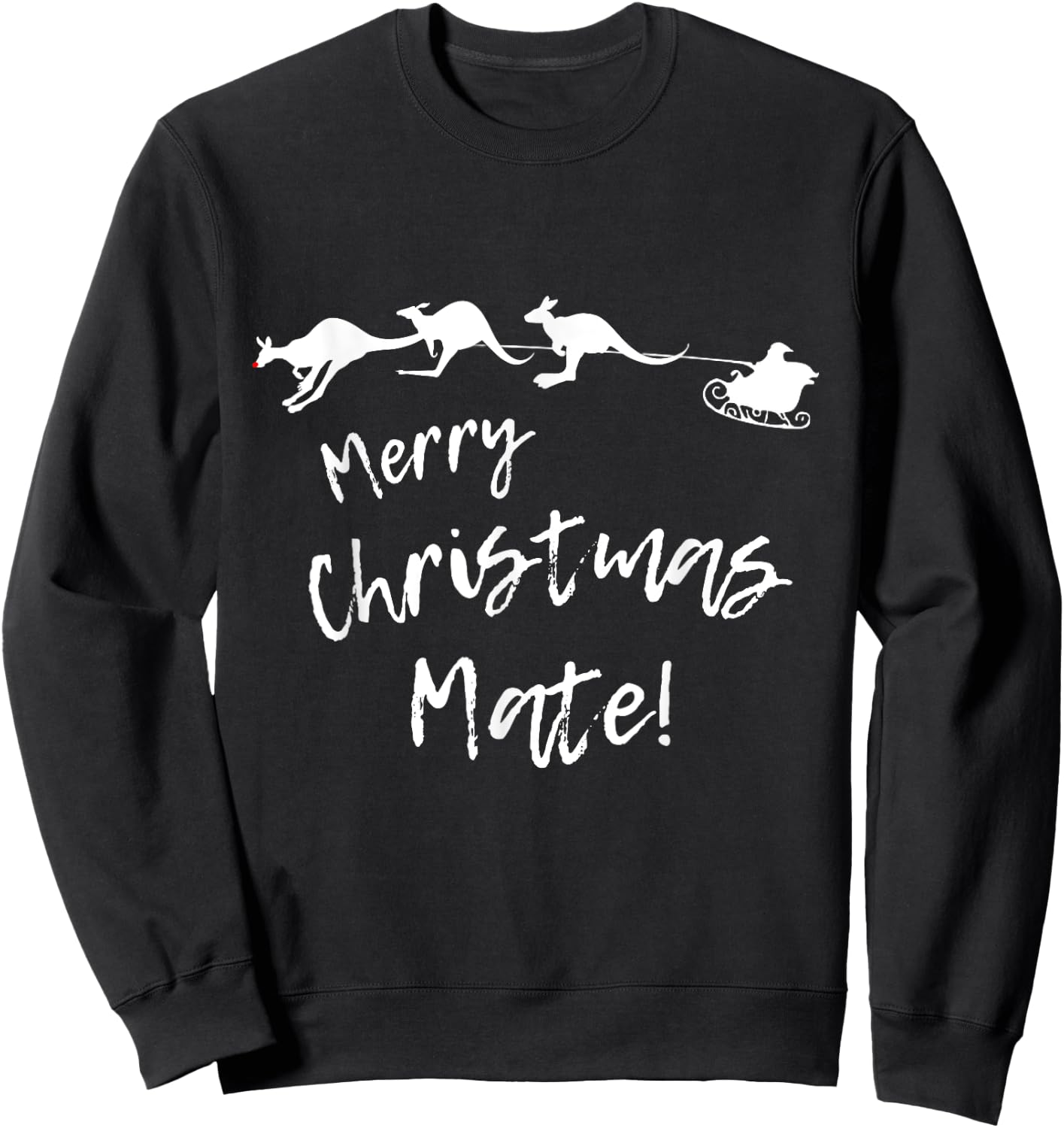 Australian Christmas Shirt - Kangaroo Christmas Gift Sweatshirt - Sweatshirt | Black