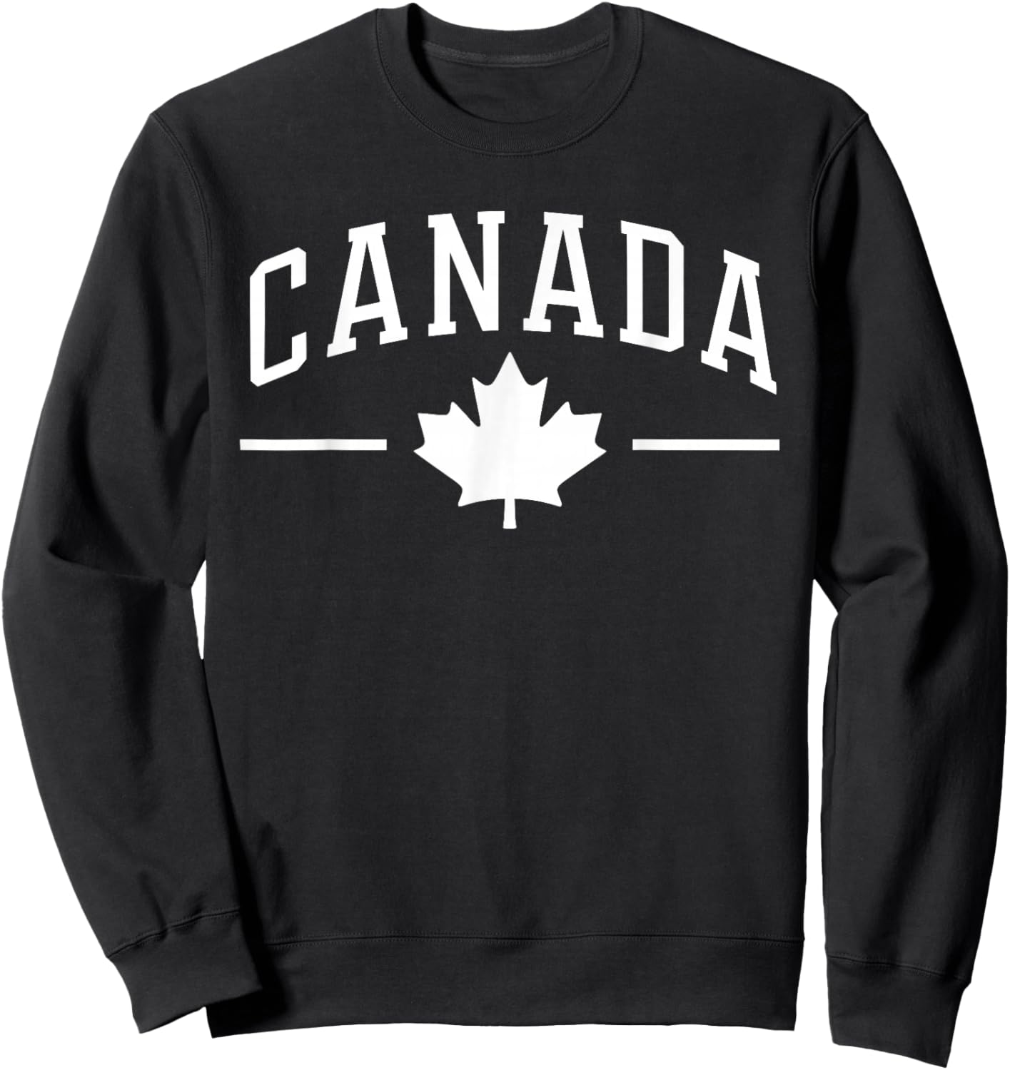 Maple Leaf Canada Athletic Team Sports Flag Varsity Style Sweatshirt - Sweatshirt | Black