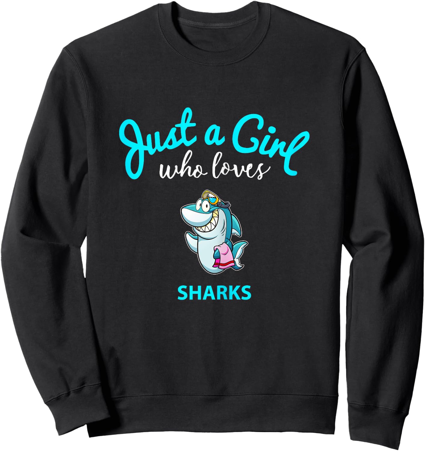 Shark Shirt for Girls | Kids Shark Sweatshirt - Sweatshirt | Black