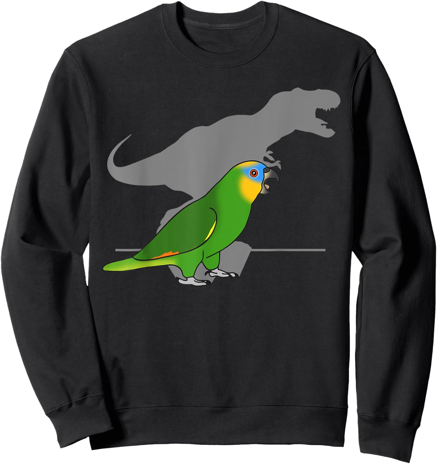 T-rex Orange winged Amazon Parrot Dinosaur Birb memes Sweatshirt - Sweatshirt | Black