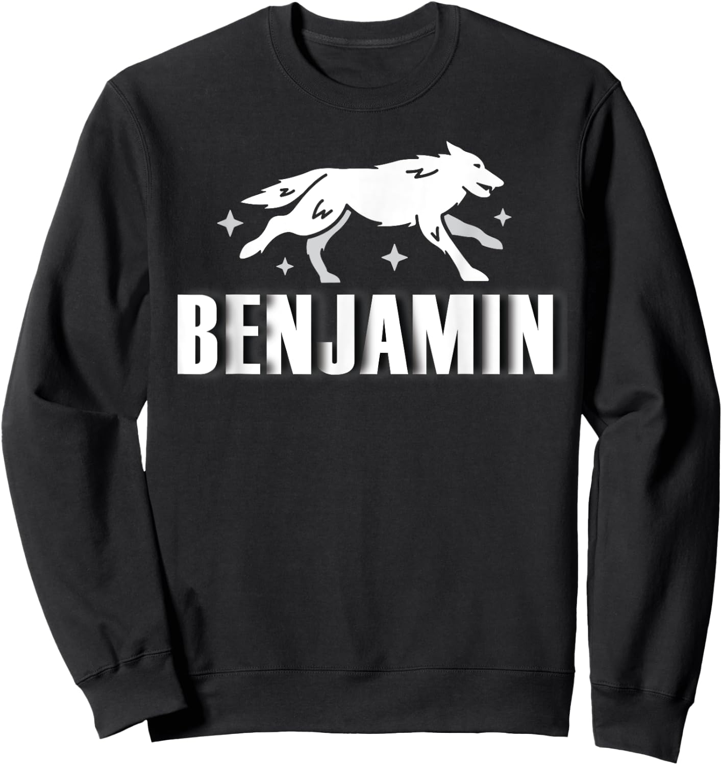 Black Hebrew Israelite Clothing Tribe of Benjamin Wolf Jacob Sweatshirt - Sweatshirt | Black