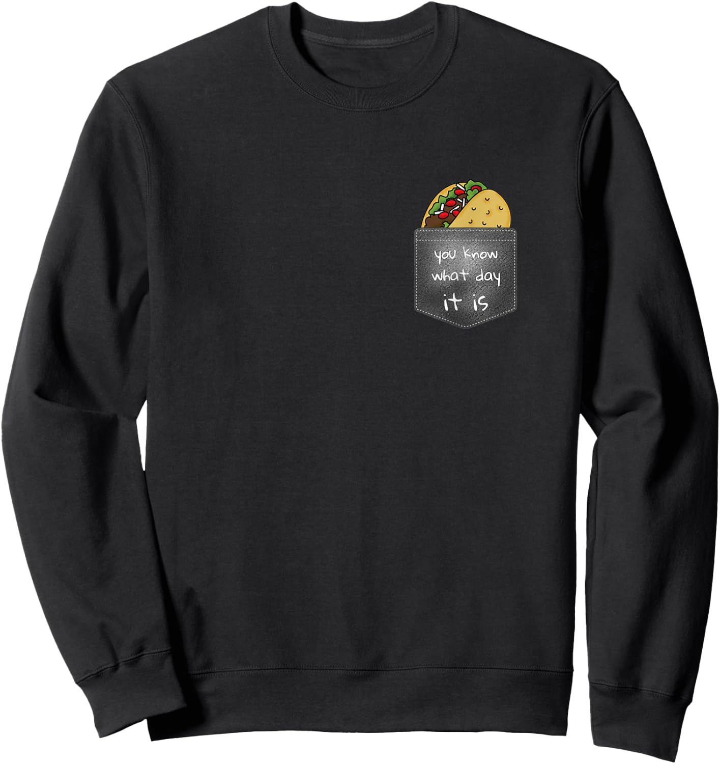 Taco Tuesday - Pocket Taco Sweatshirt - Sweatshirt | Black