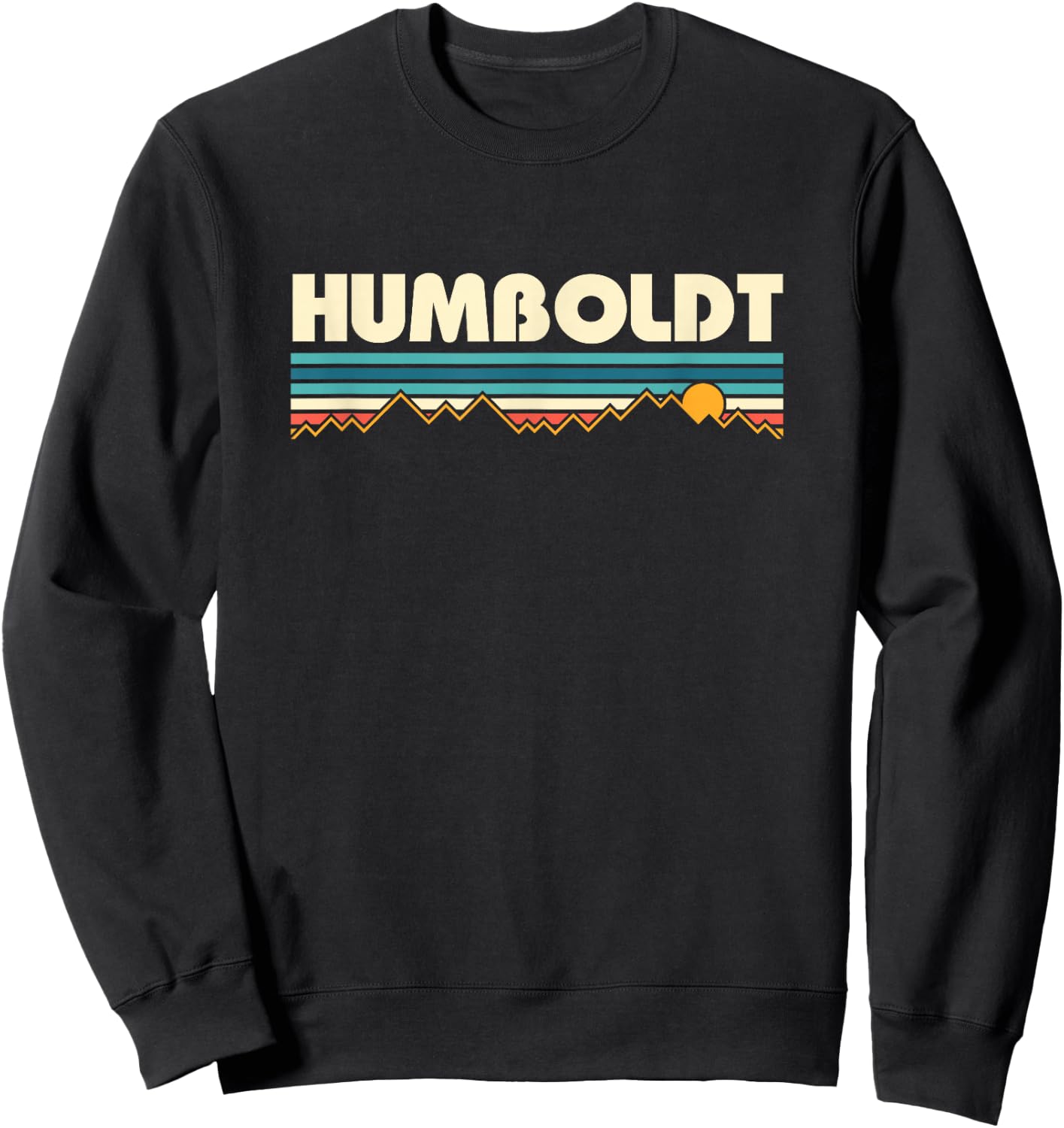 Vintage Humboldt California Mountain Retro Sweatshirt - Sweatshirt | Black