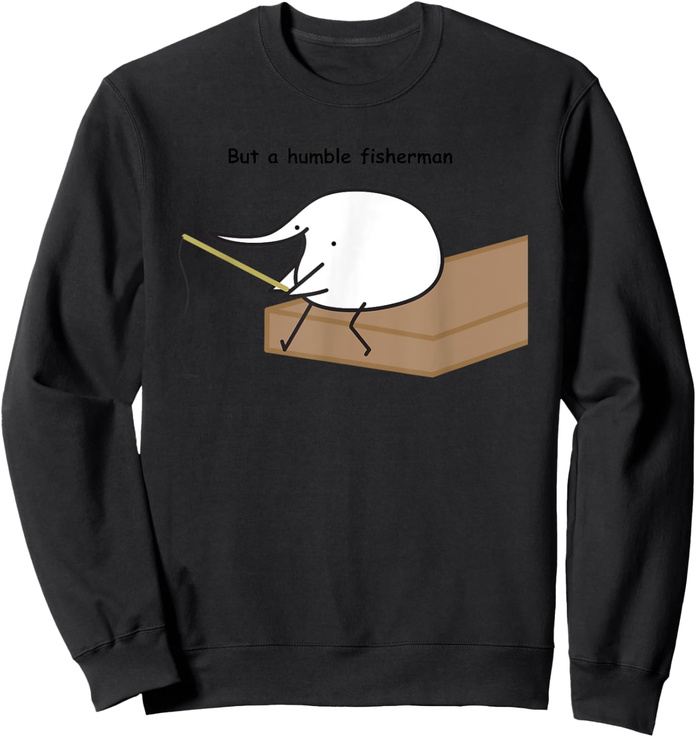 Berd But A Humble Fisherman , Small, Grey Sweatshirt - Sweatshirt | Black