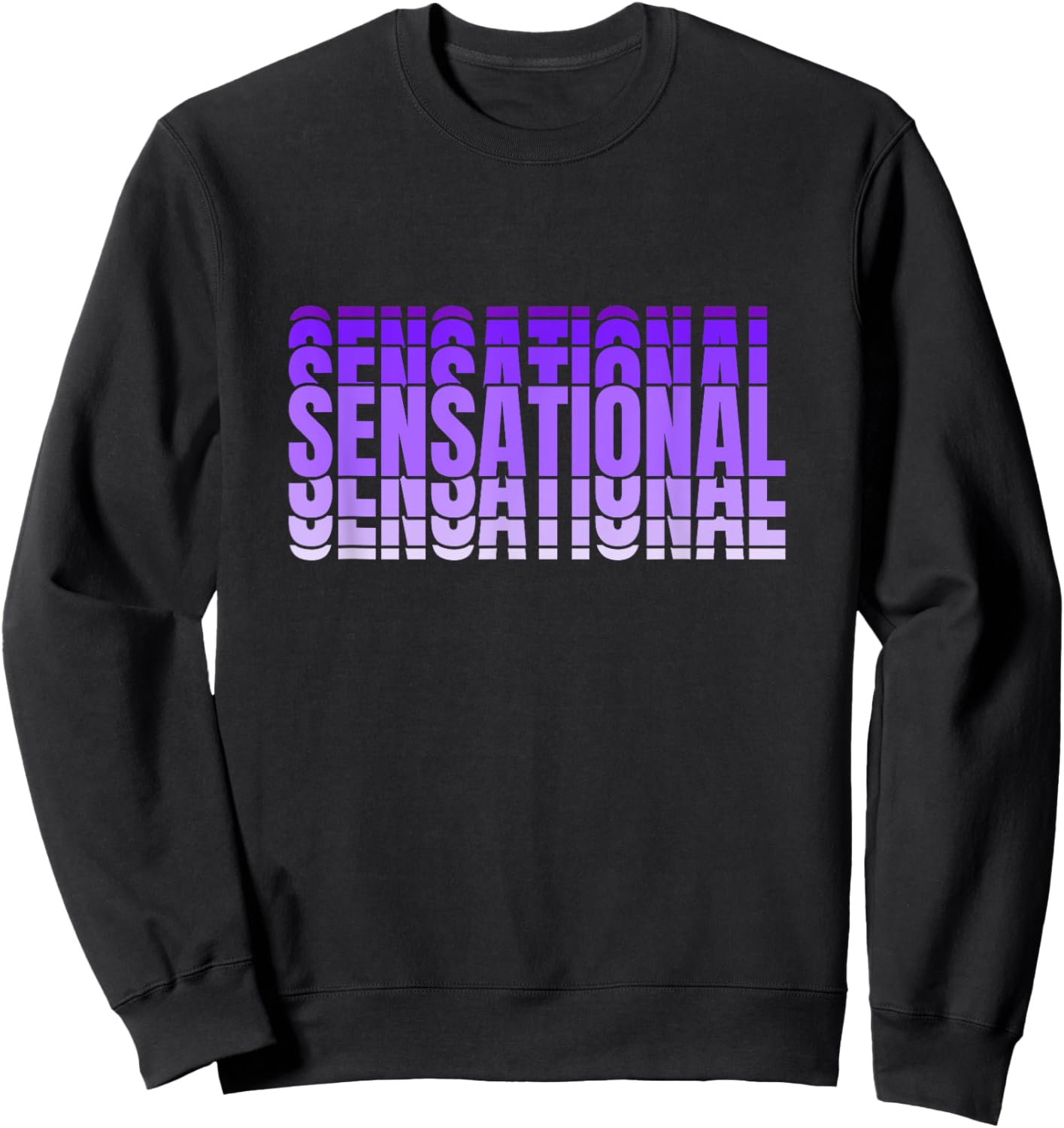 Purple Sensational Purple Color Graphic Sweatshirt - Sweatshirt | Black