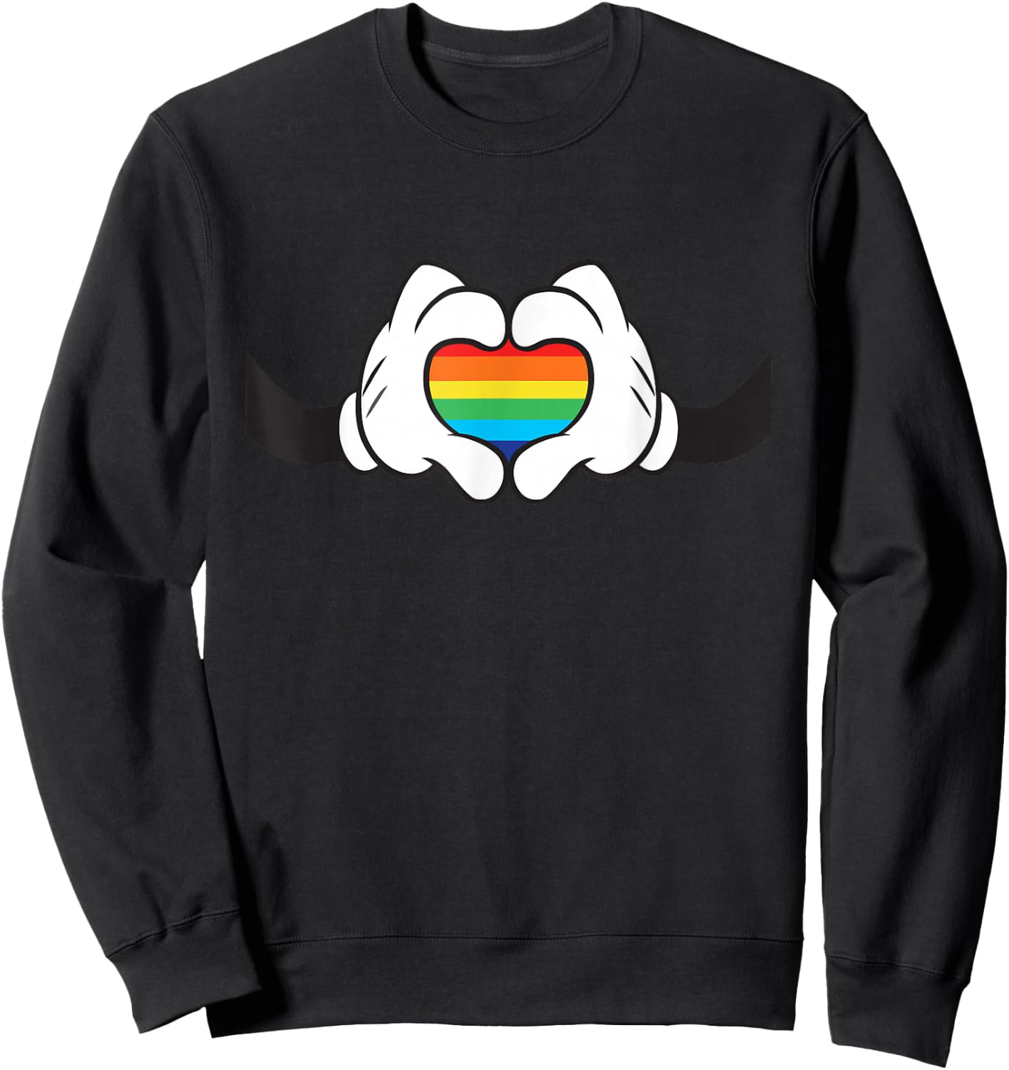 Disney Mickey Mouse Rainbow Hands Sweatshirt - Sweatshirt | Black