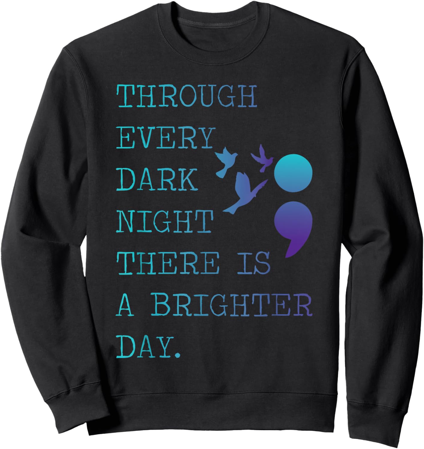 Semicolon Love Birds for a Prevention Awareness Sweatshirt - Sweatshirt | Black