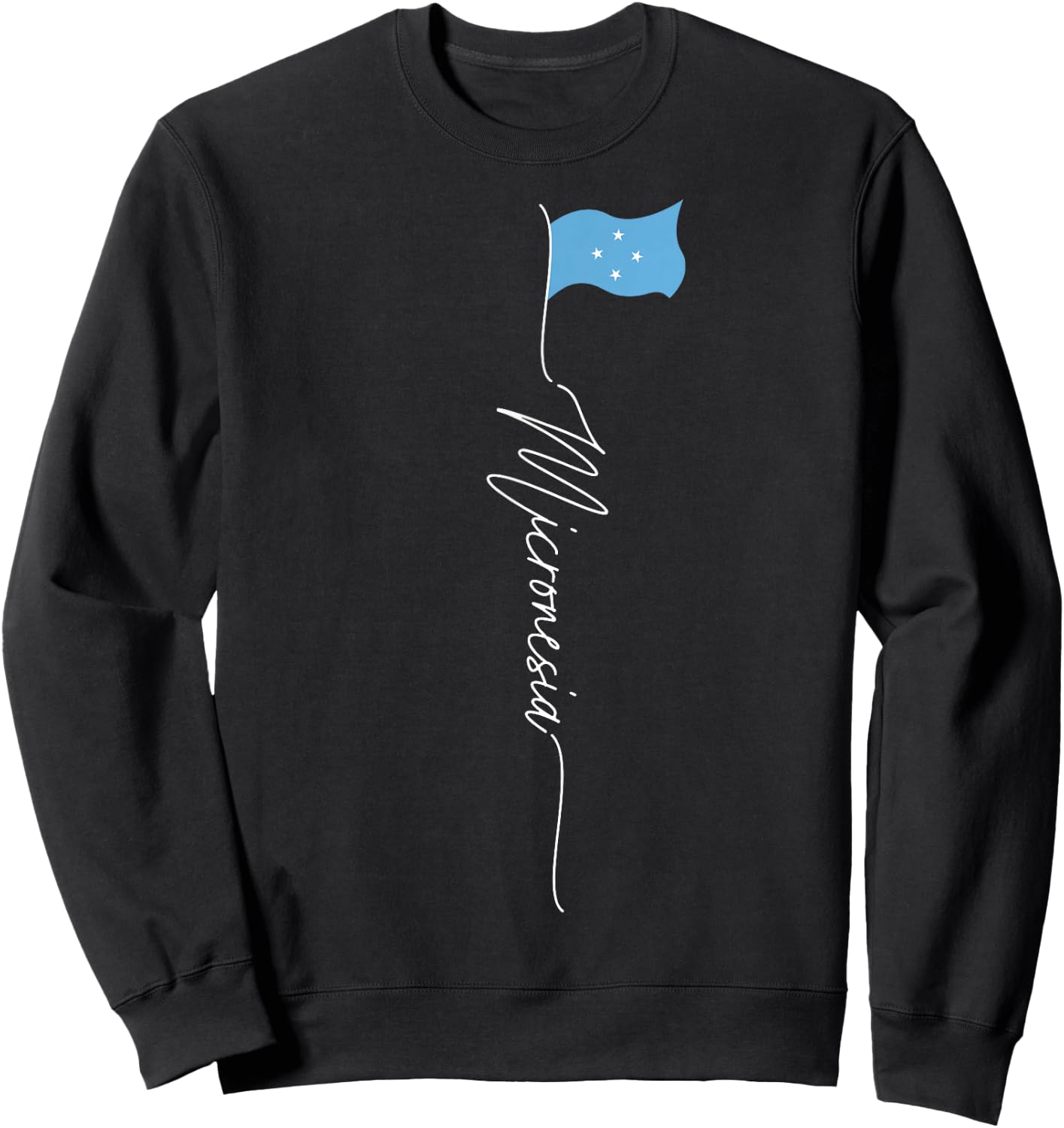 Micronesia Flag Gifts for Micronesian Patriots Micronesian Flag , -Adults, Black, Small, Short Sleeve Sweatshirt - Sweatshirt | Black