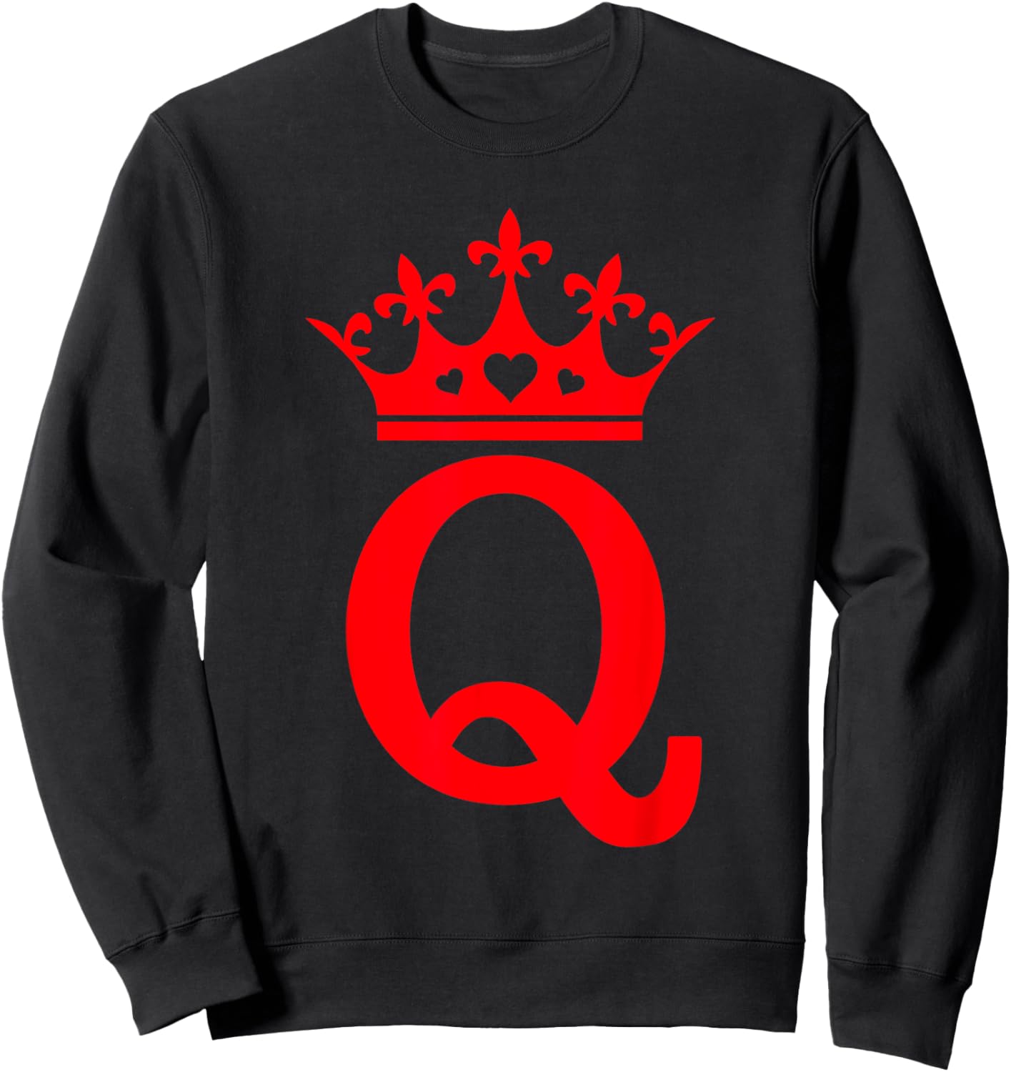 Queen Hearts Valentines - Halloween Queen of Hearts Costume Sweatshirt - Sweatshirt | Black