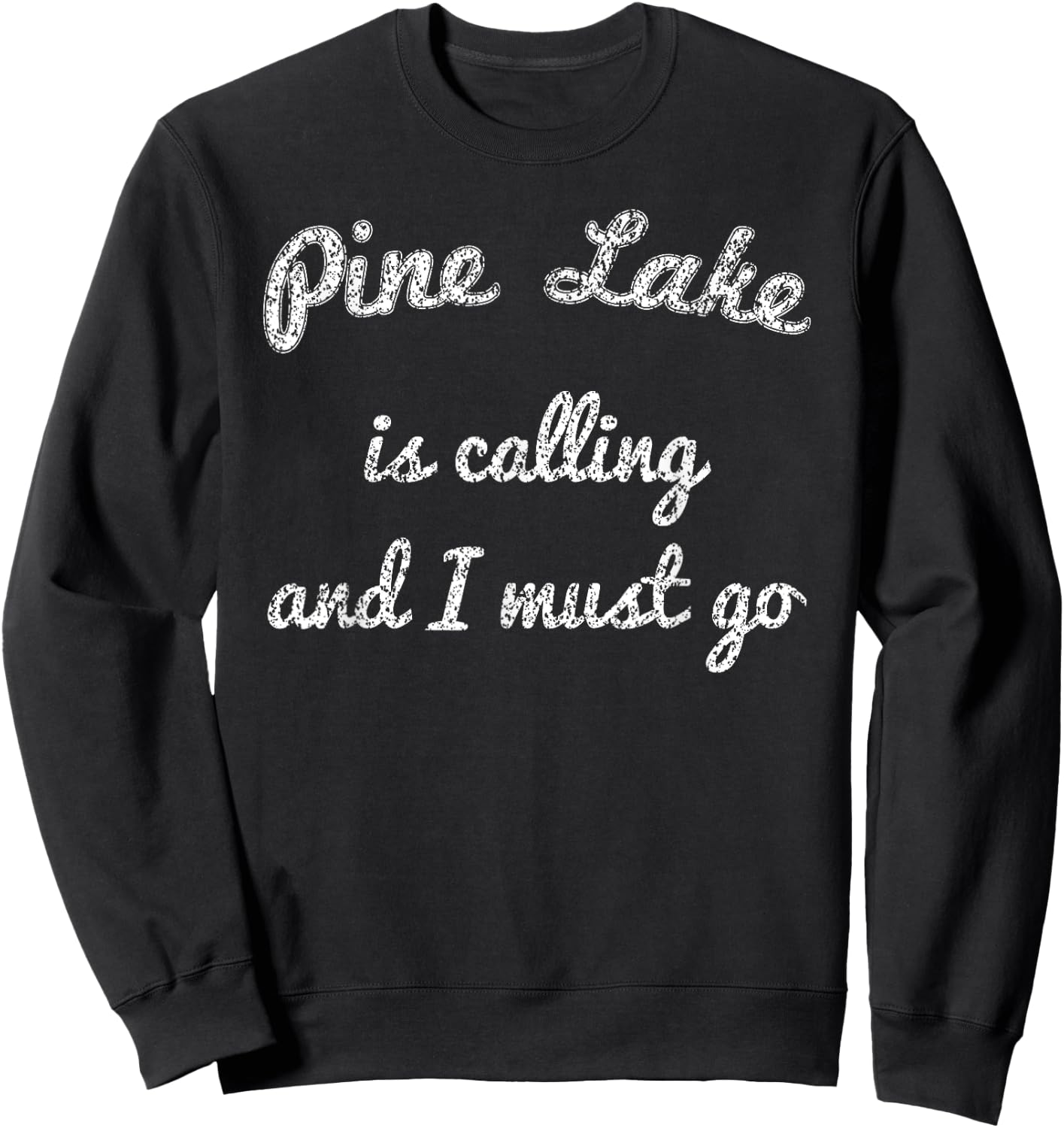 PINE LAKE WISCONSIN Funny Fishing Camping Summer Gift Women Kids Sweatshirt - Sweatshirt | Black