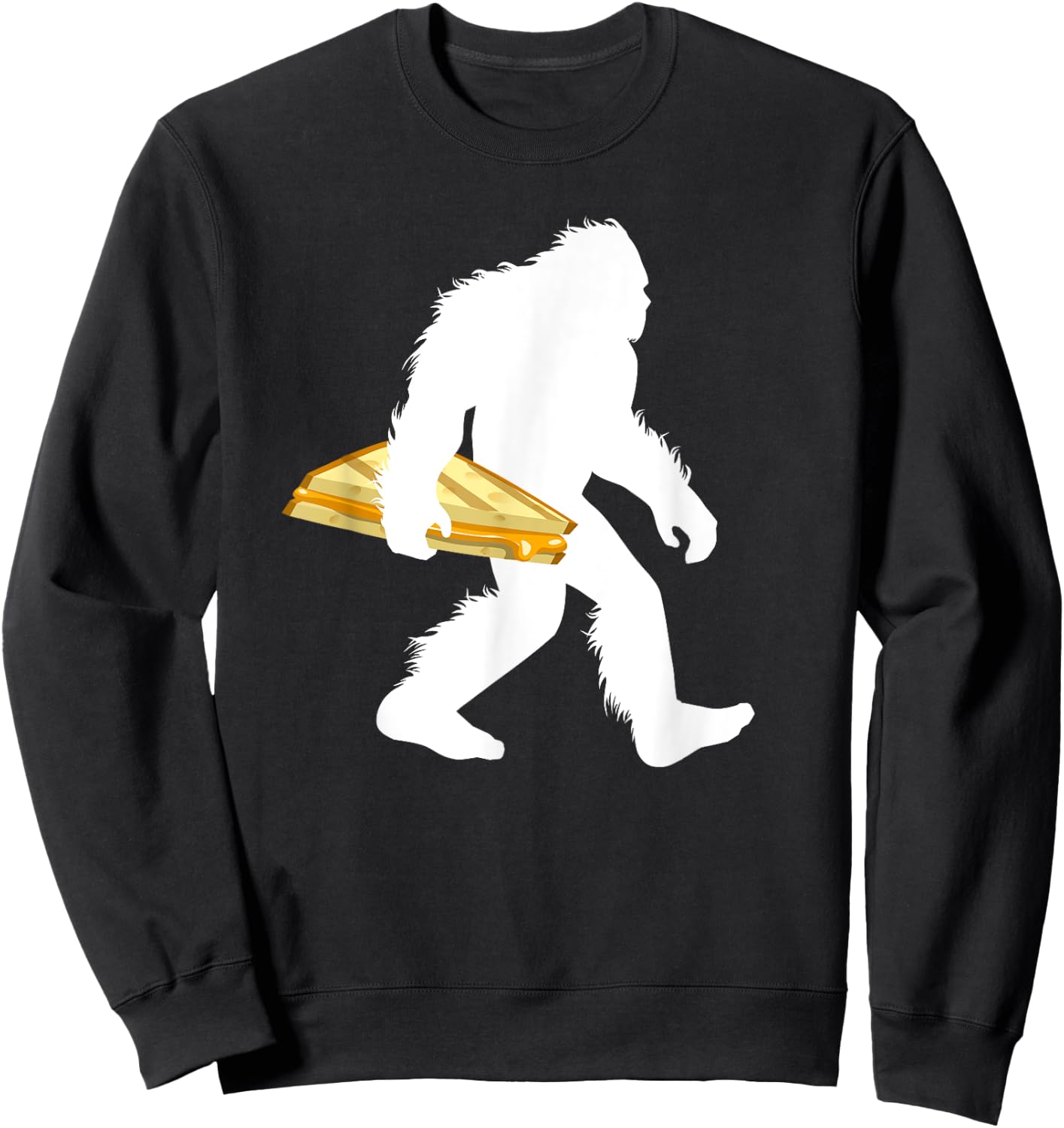 Bigfoot With Grilled Cheese Sasquatch Sandwich Sweatshirt - Sweatshirt | Black