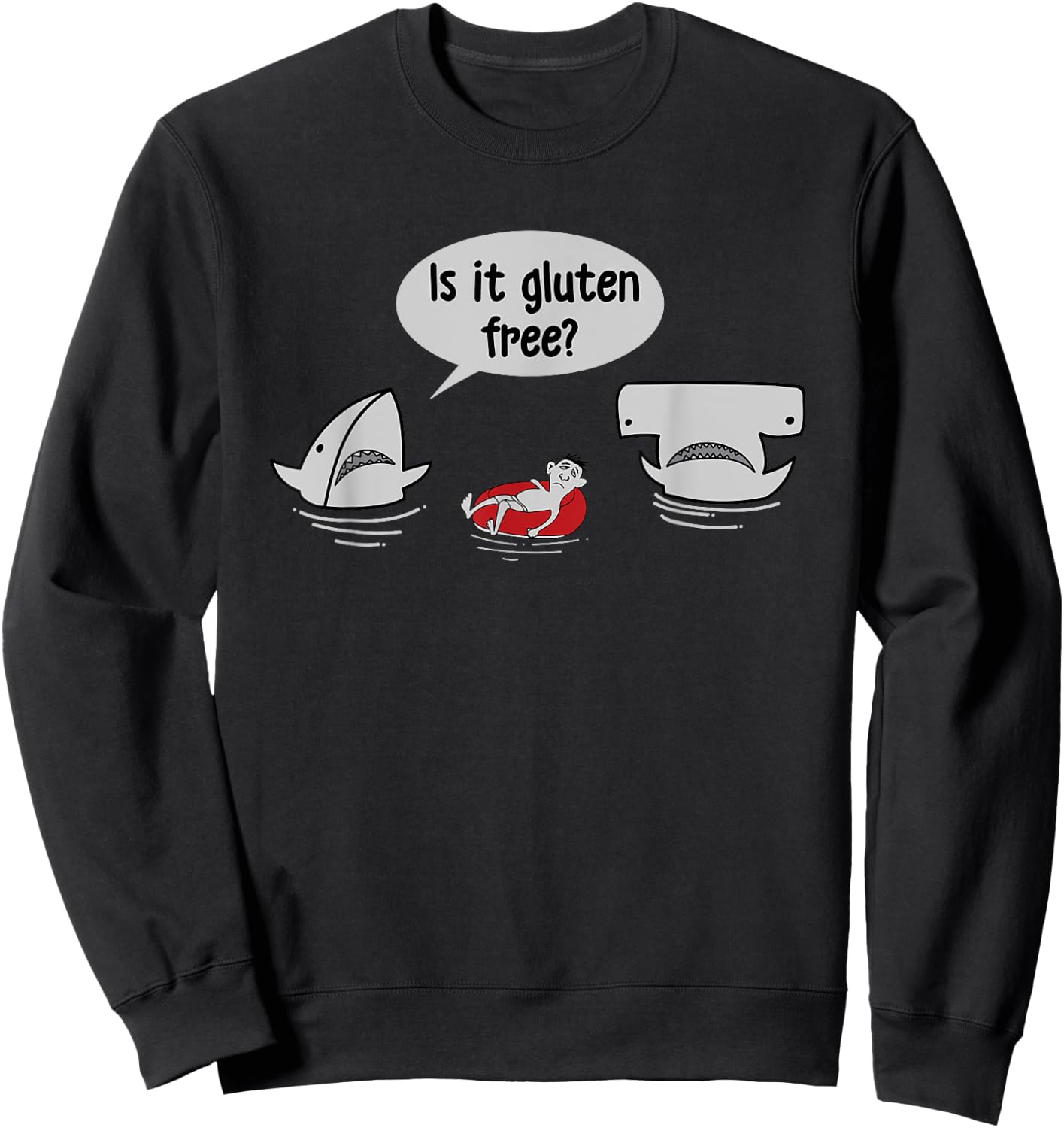 Is This Gluten Free Funny Shark Snack Marine Biologist Sweatshirt - Sweatshirt | Black