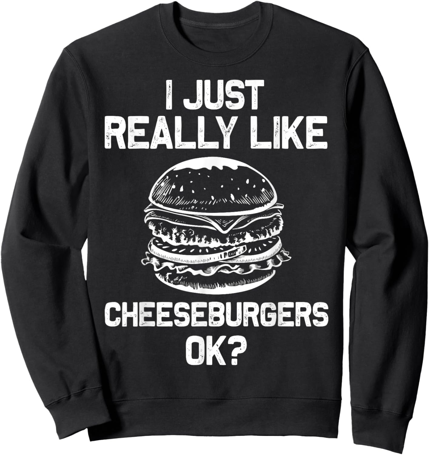 Cheeseburger Design Women Hamburger Burger Lover Sweatshirt - Sweatshirt | Black
