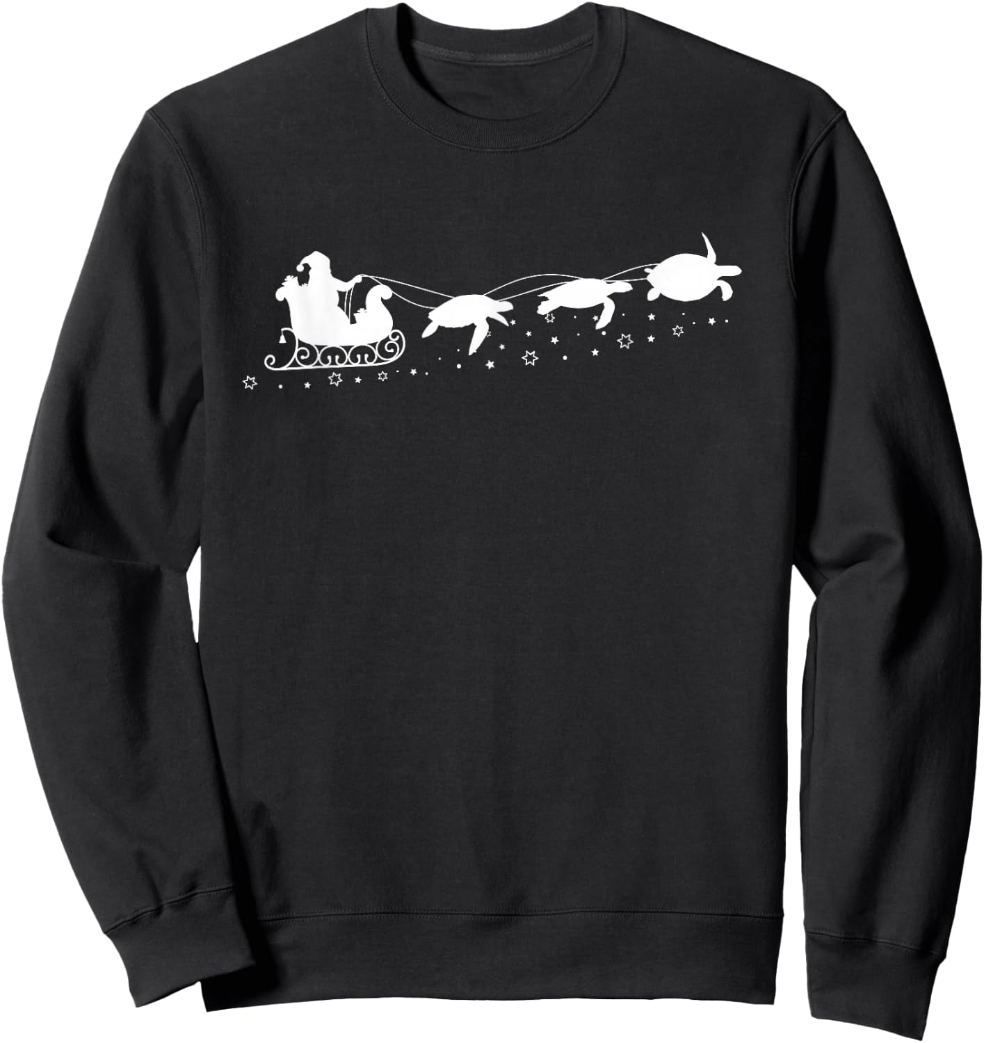 Santa Sleigh Sea Turtles Christmas Sea Turtle Lovers Sweatshirt - Sweatshirt | Black