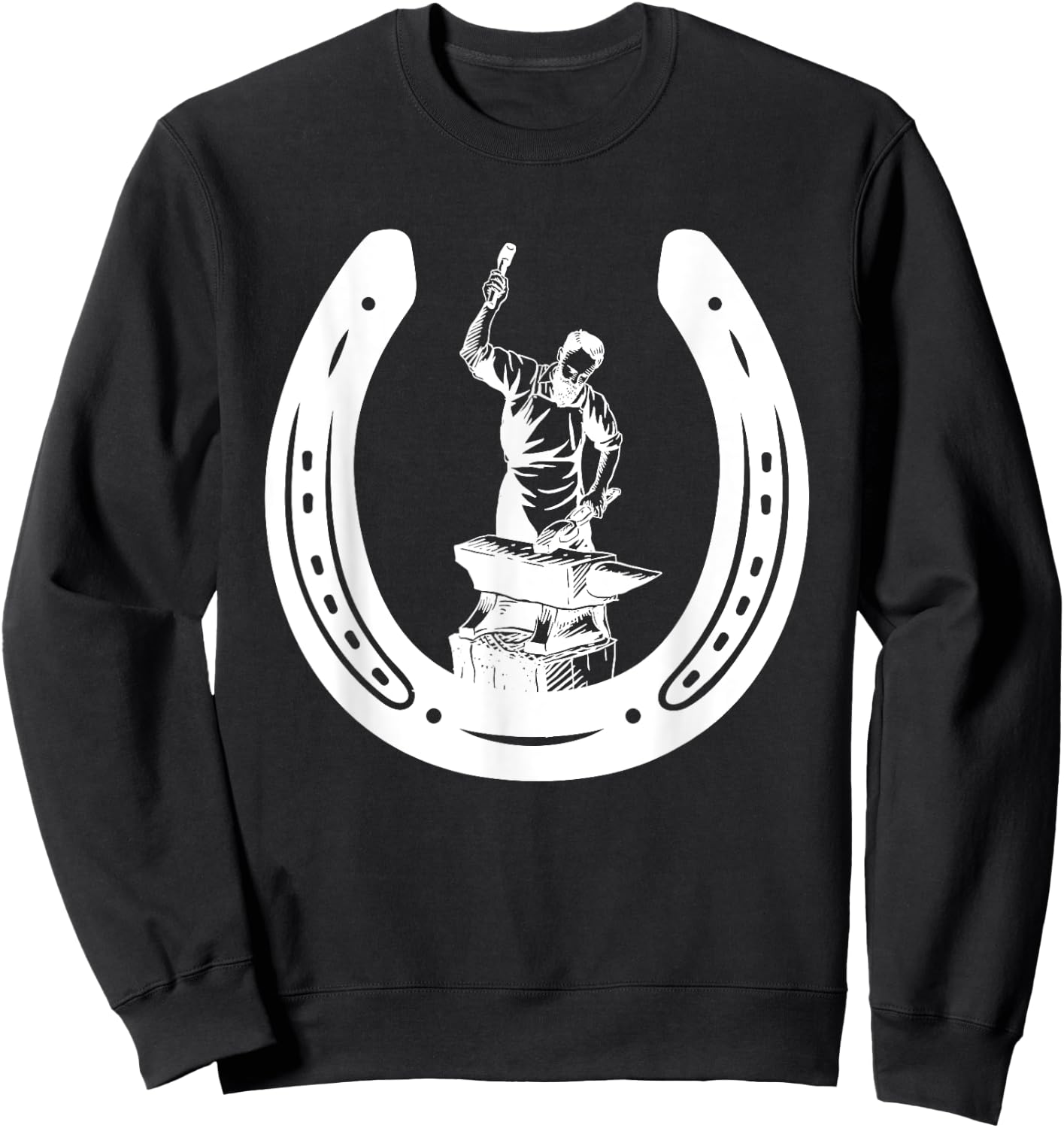 Farrier Horse Shoe Blacksmith Horse Lover Cowboy Cowgirl Sweatshirt - Sweatshirt | Black