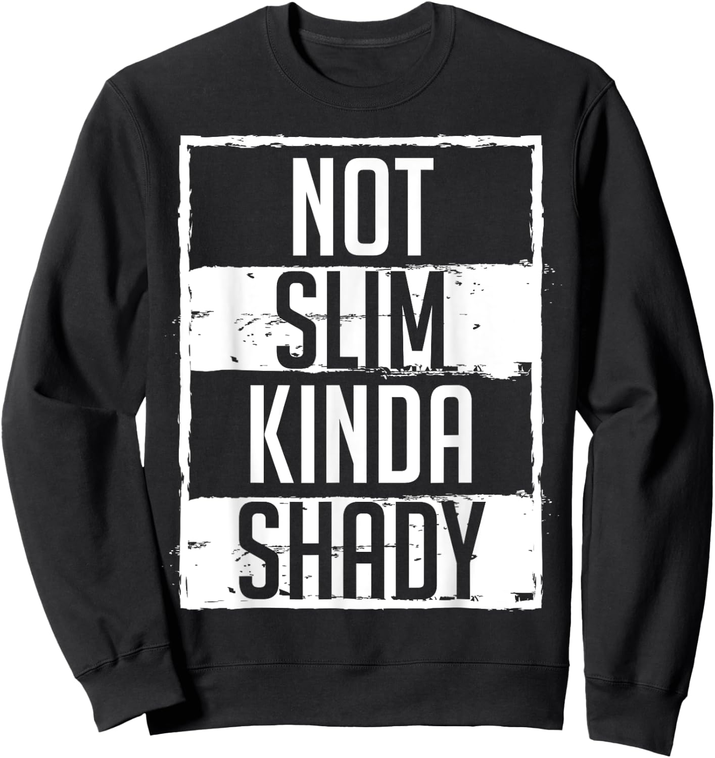 Pilates Dumbbell Fit Healthy Lifestyle Women's Not Slim Kinda Shady Chubby Gym Design Black Small Classic Fit Modern Classic Short Sleeve Sweatshirt - Sweatshirt | Black