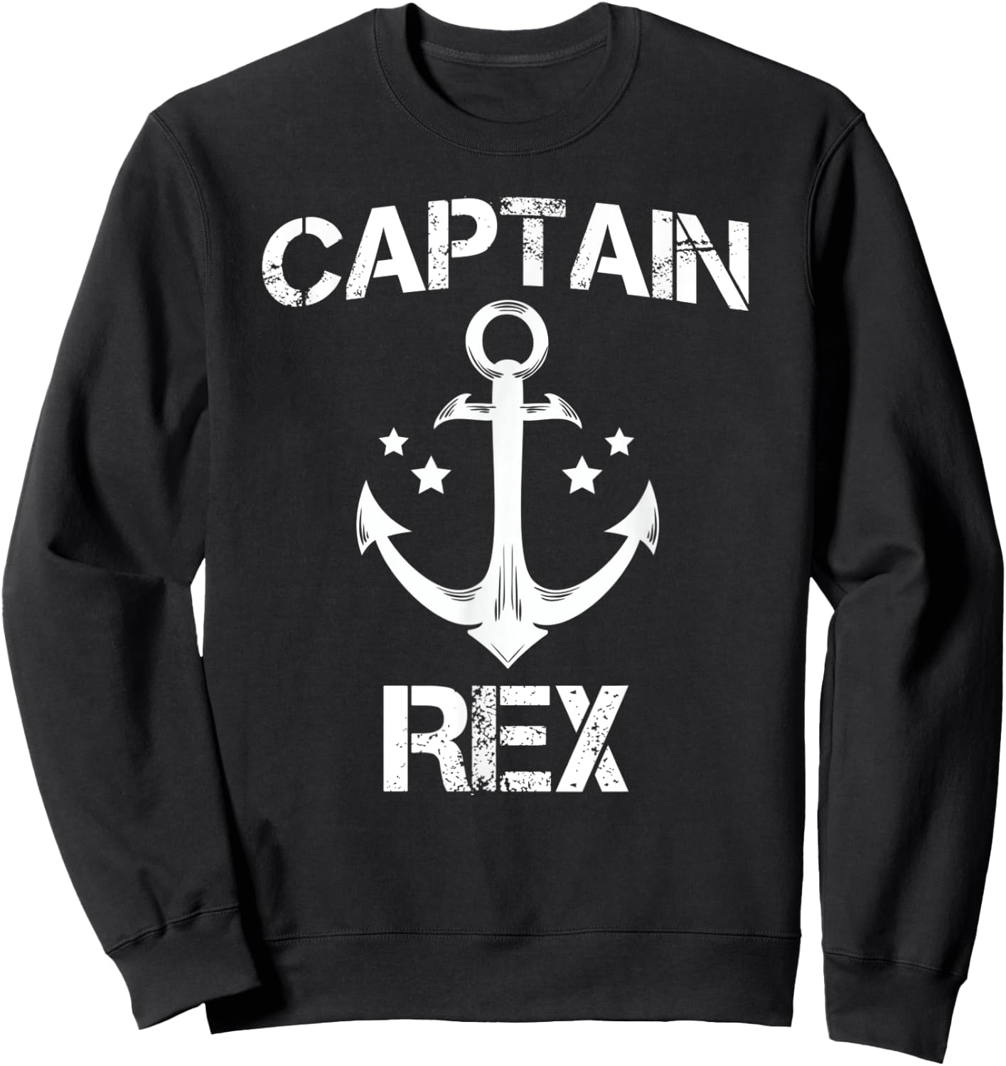 CAPTAIN REX Funny Birthday Personalized Name Boat Gift Sweatshirt - Sweatshirt | Black