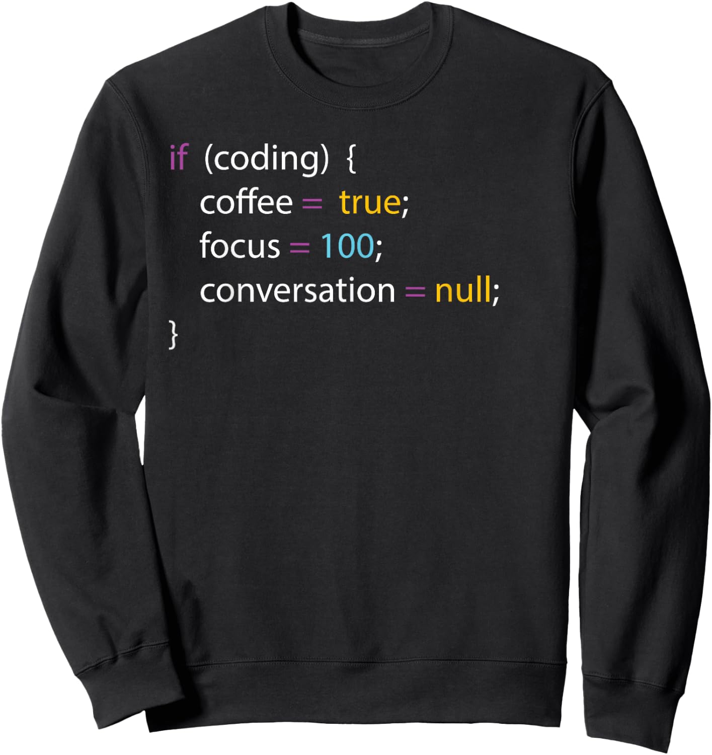 Funny Joke Programming If Coding Coffee Focus Women Sweatshirt - Sweatshirt | Black