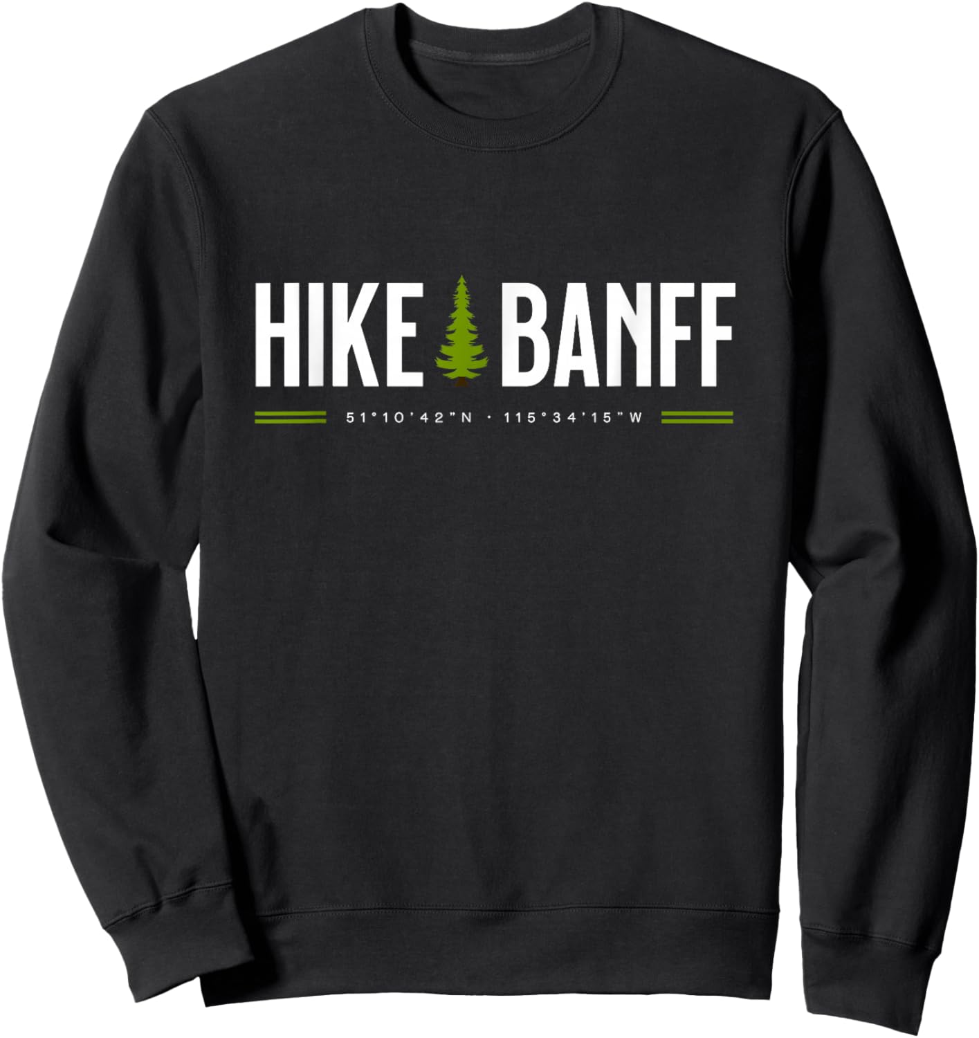Banff Alberta Canada Hike Tree Graphic Sweatshirt - Sweatshirt | Black