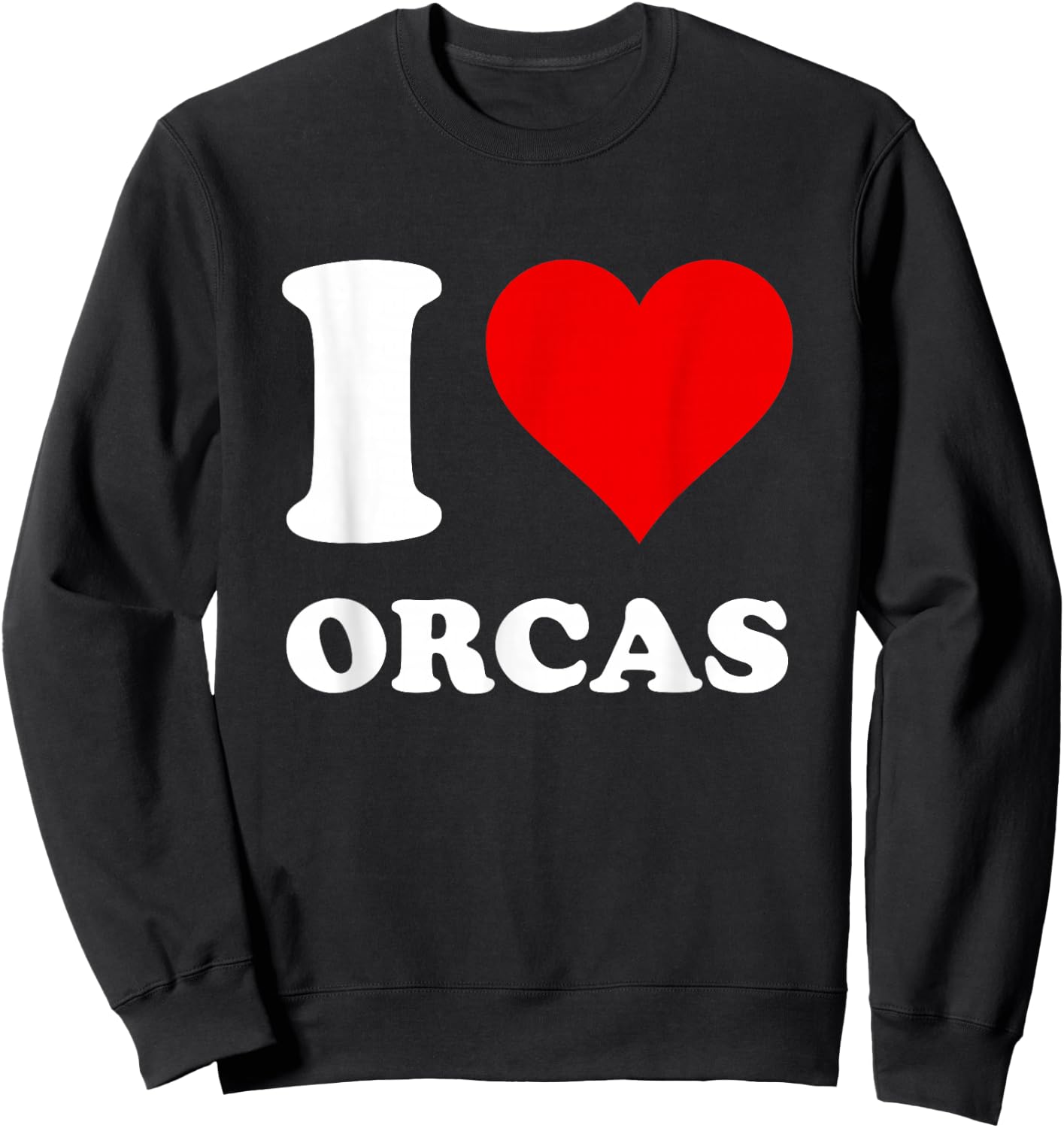 Red Heart I Love Orcas Sweatshirt - Sweatshirt | Black