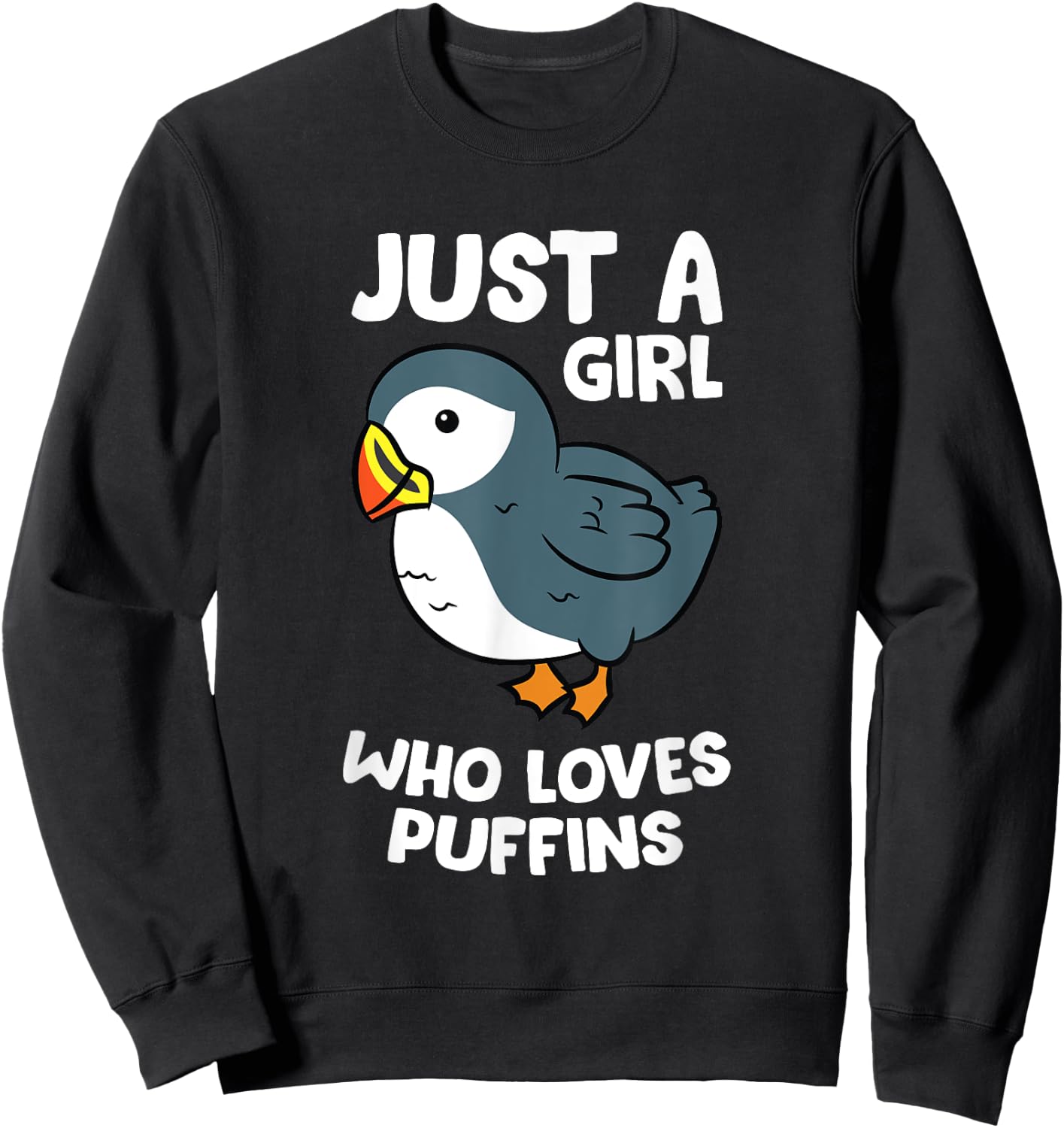Just a Girl Who Loves Puffins Iceland Seabird Love Puffins Sweatshirt - Sweatshirt | Black