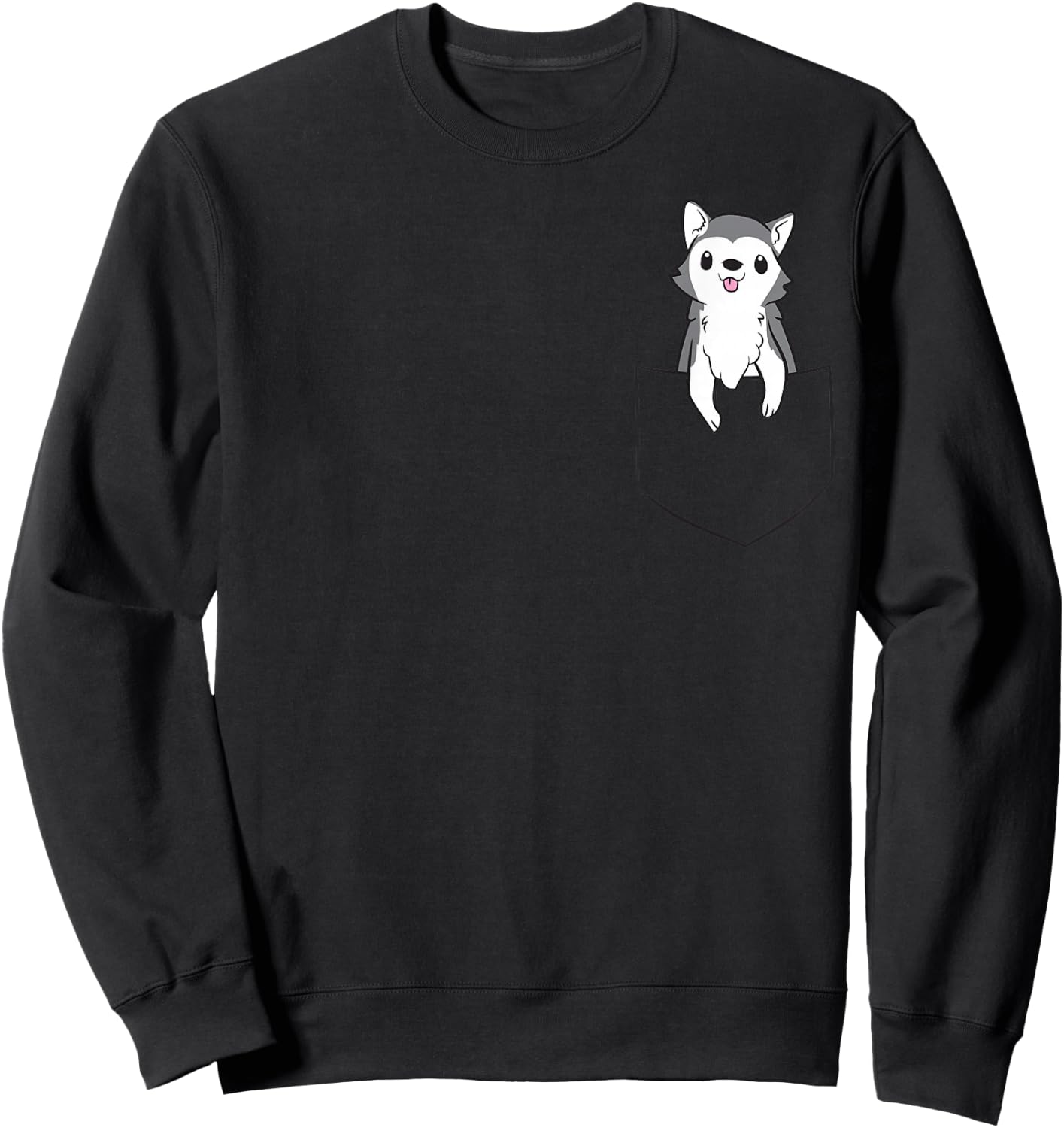 Wolf in Bag Cute Wolf Love Wolves Sweatshirt - Sweatshirt | Black