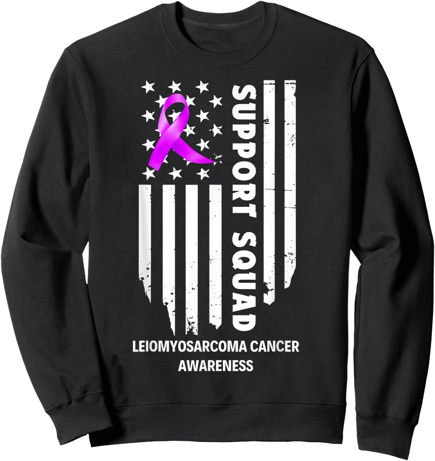 Leiomyosarcoma Cancer Awareness Support Team Squad Sweatshirt - Sweatshirt | Black