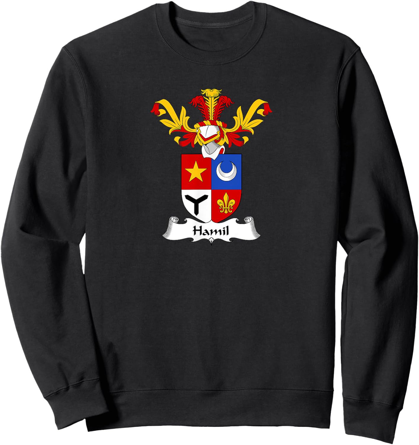 Hamil Coat of Arms - Family Crest Sweatshirt - Sweatshirt | Black