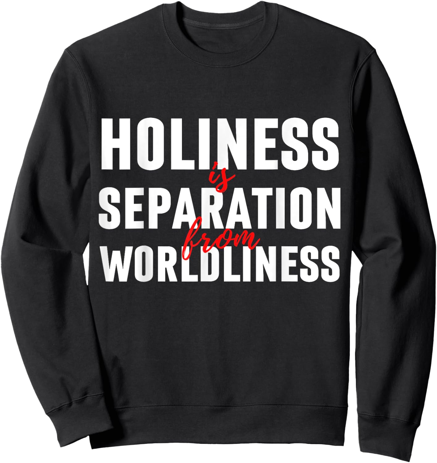 Holiness Is Separation From Worldliness Christian Quote Sweatshirt - Sweatshirt | Black