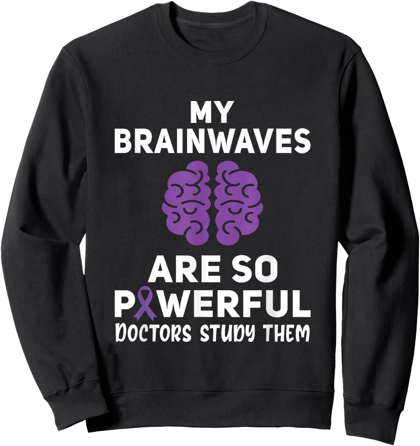 For purple Ribbon Warrior & Supporters - Epilepsy Awareness Sweatshirt - Sweatshirt | Black