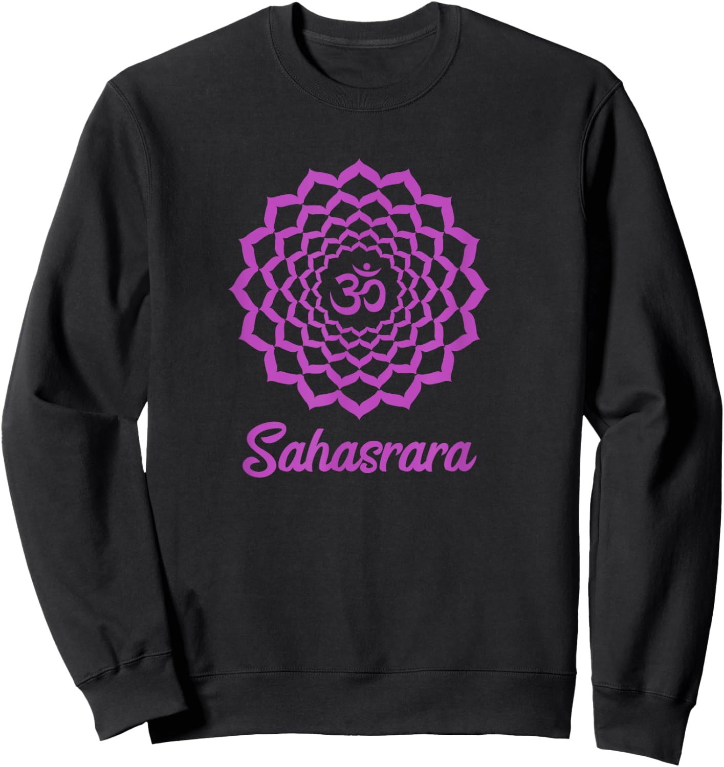 Crown Chakra Symbol Purple Sahasrara Yogi Yoga Sweatshirt - Sweatshirt | Black