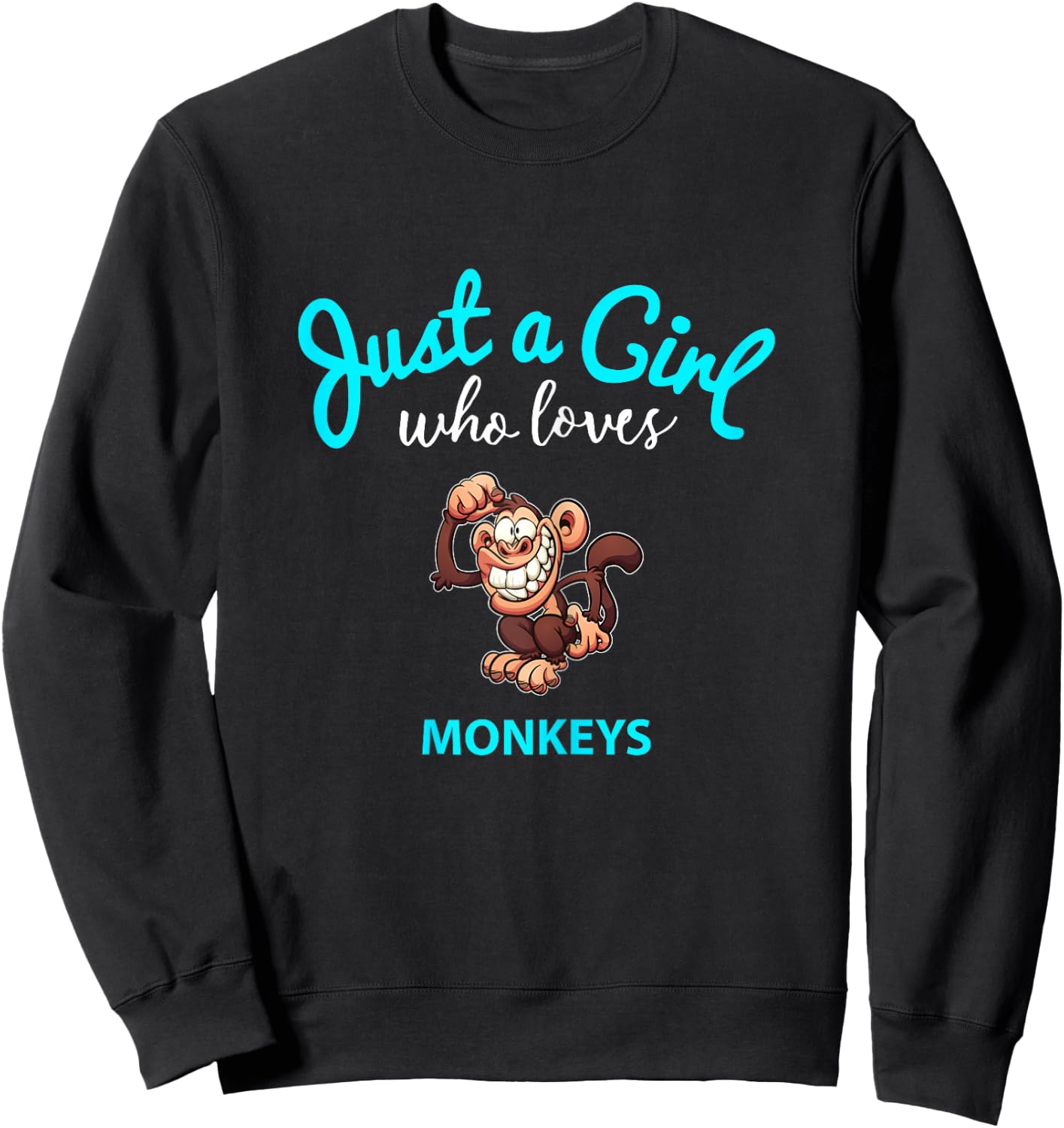 Monkey Shirt for Girls | Children's Monkey Sweatshirt - Sweatshirt | Black