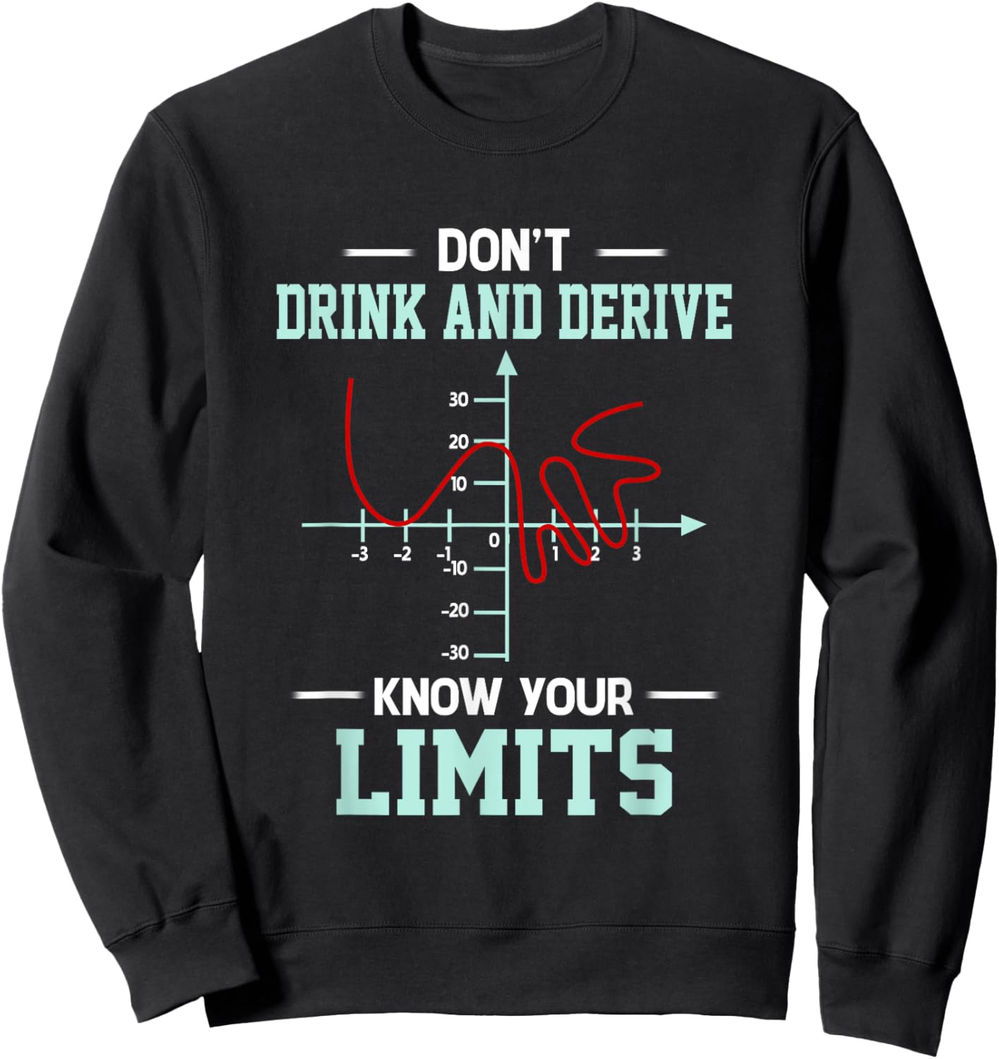 Dont Drink And Derive - Know Your Limit Mathematical Graphs Sweatshirt - Sweatshirt | Black